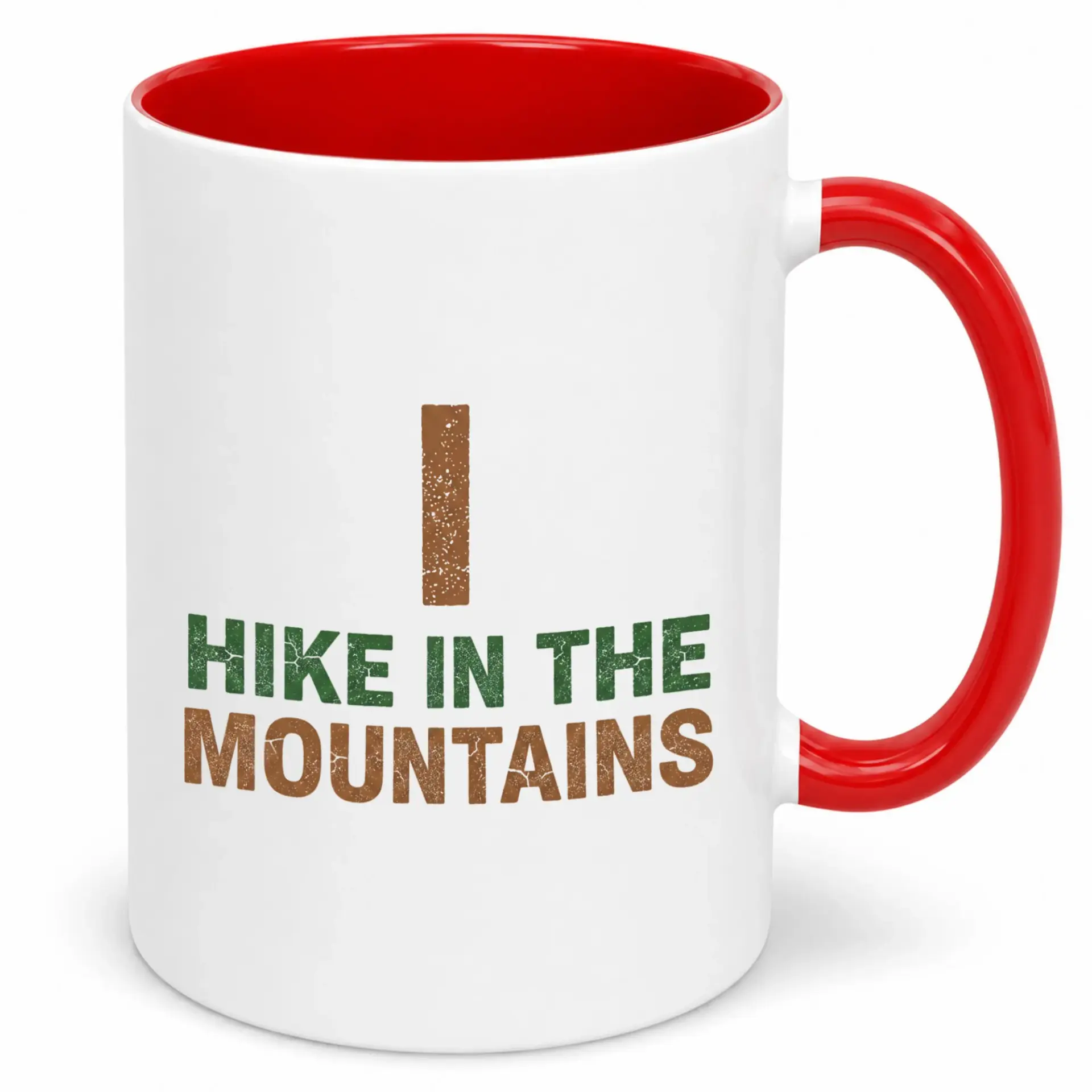 I Hike in the Mountains Coffee Mug, Outdoors Adventure Themed Ceramic Drinkware Cup, Nature Lover's Hiking Enthusiast Beverage Gift