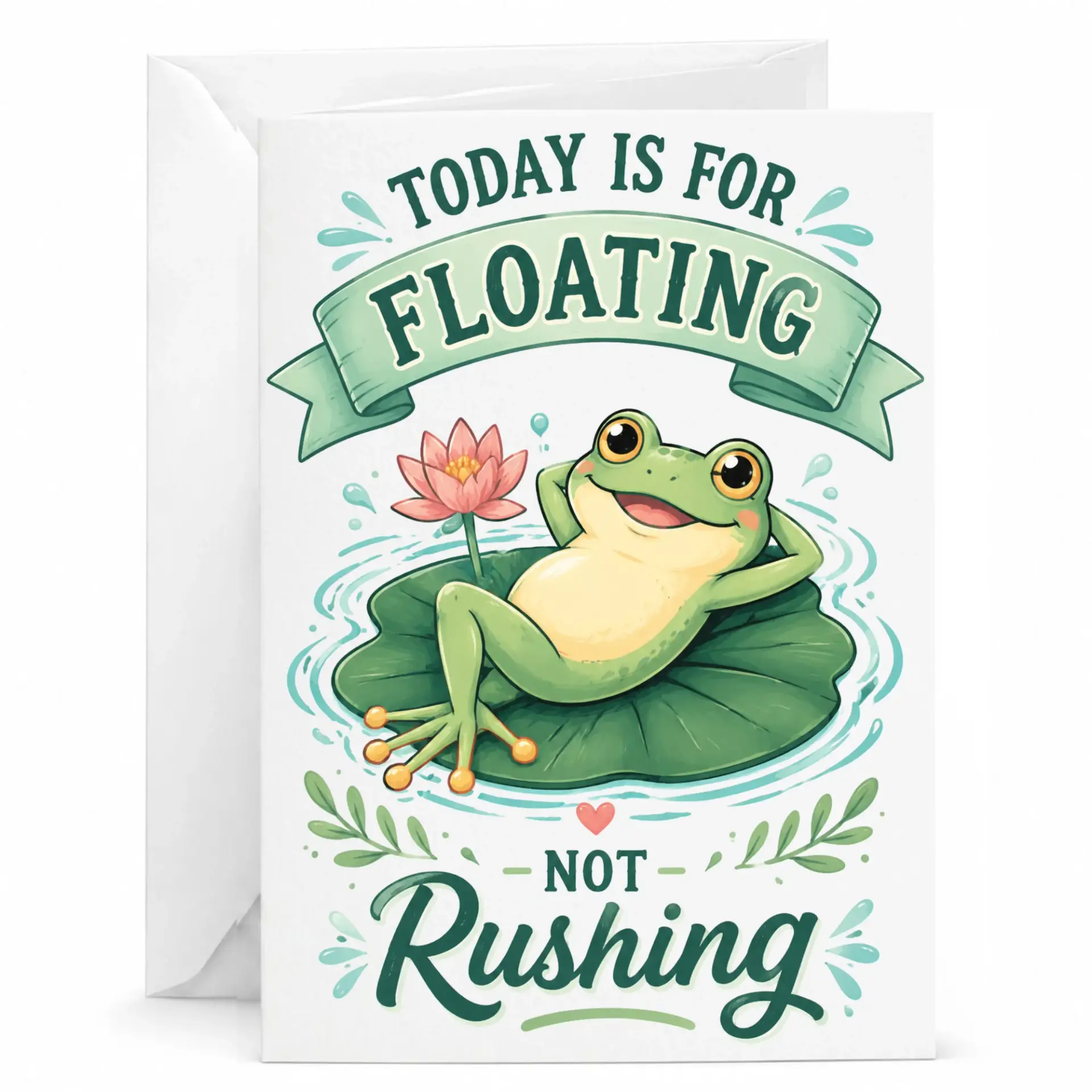 Funny Greeting Card Relaxing Pad Is for Floating Not Rushing Any