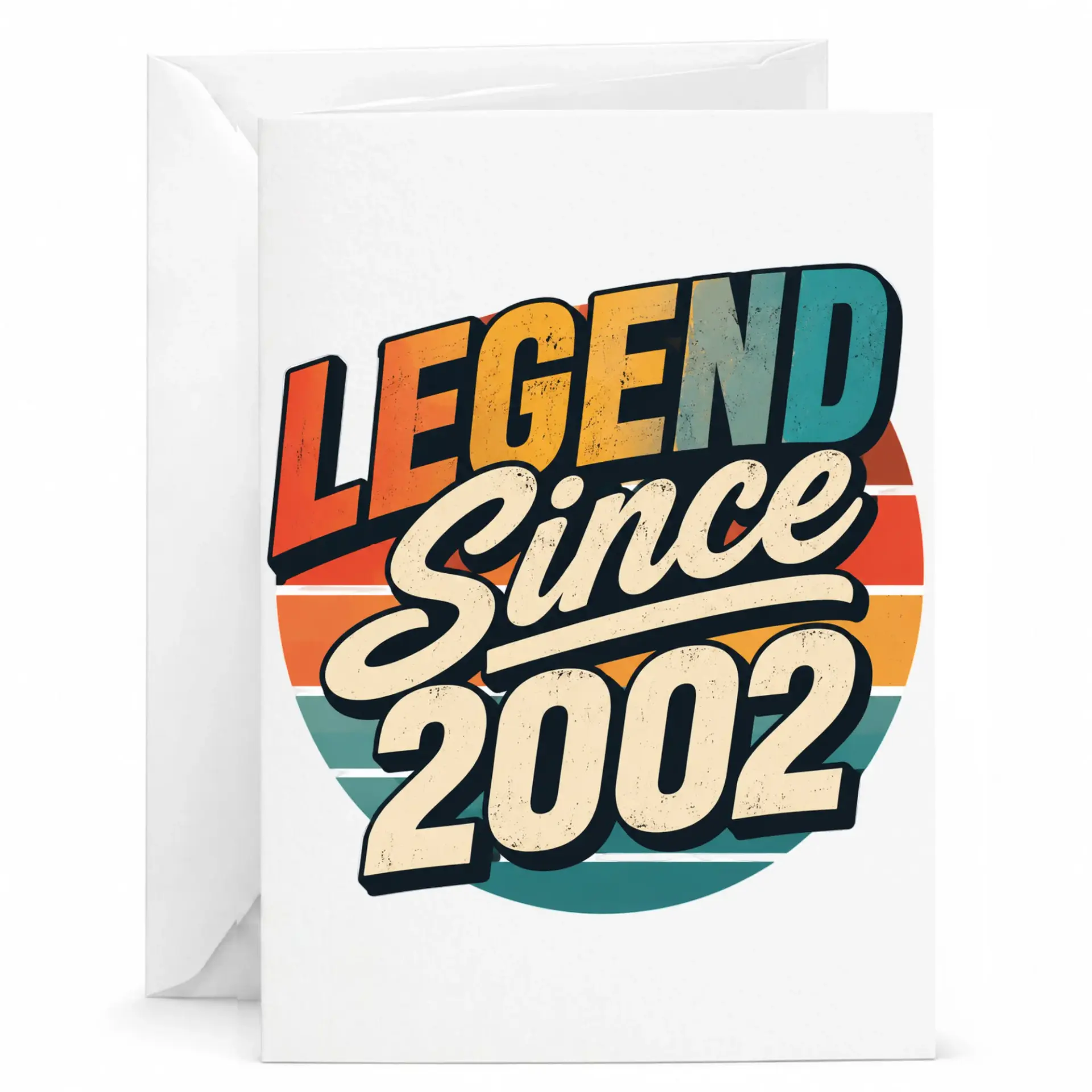 Birthday Card Legend Since 2002 Retro Vintage Style Greeting Card for Special Milestone Occasions and Celebration