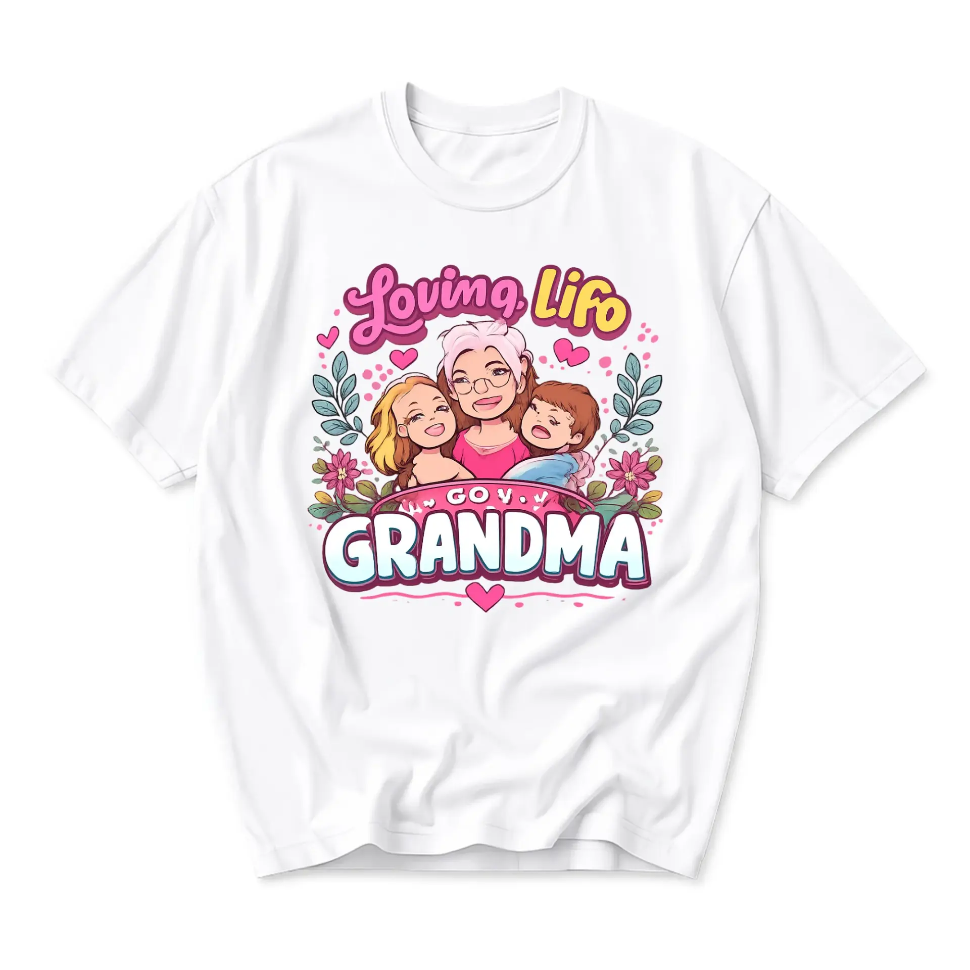 Funny Shirt Loving Life Grandma Graphic Tee Unisex Casual Apparel for