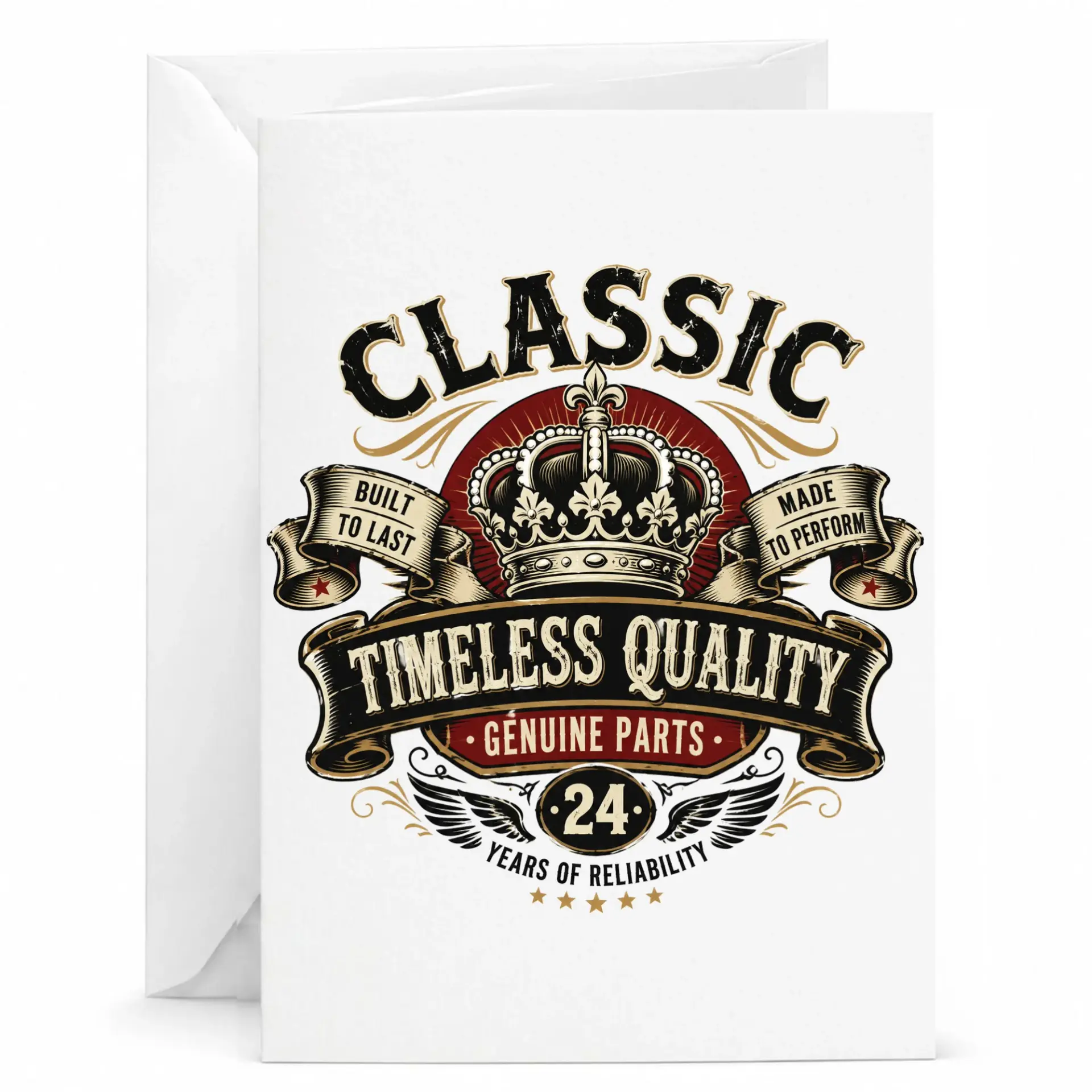 Birthday Card Classic Timeless Quality 24 Years of Reliability Greeting Card for Milestone Anniversary Celebration