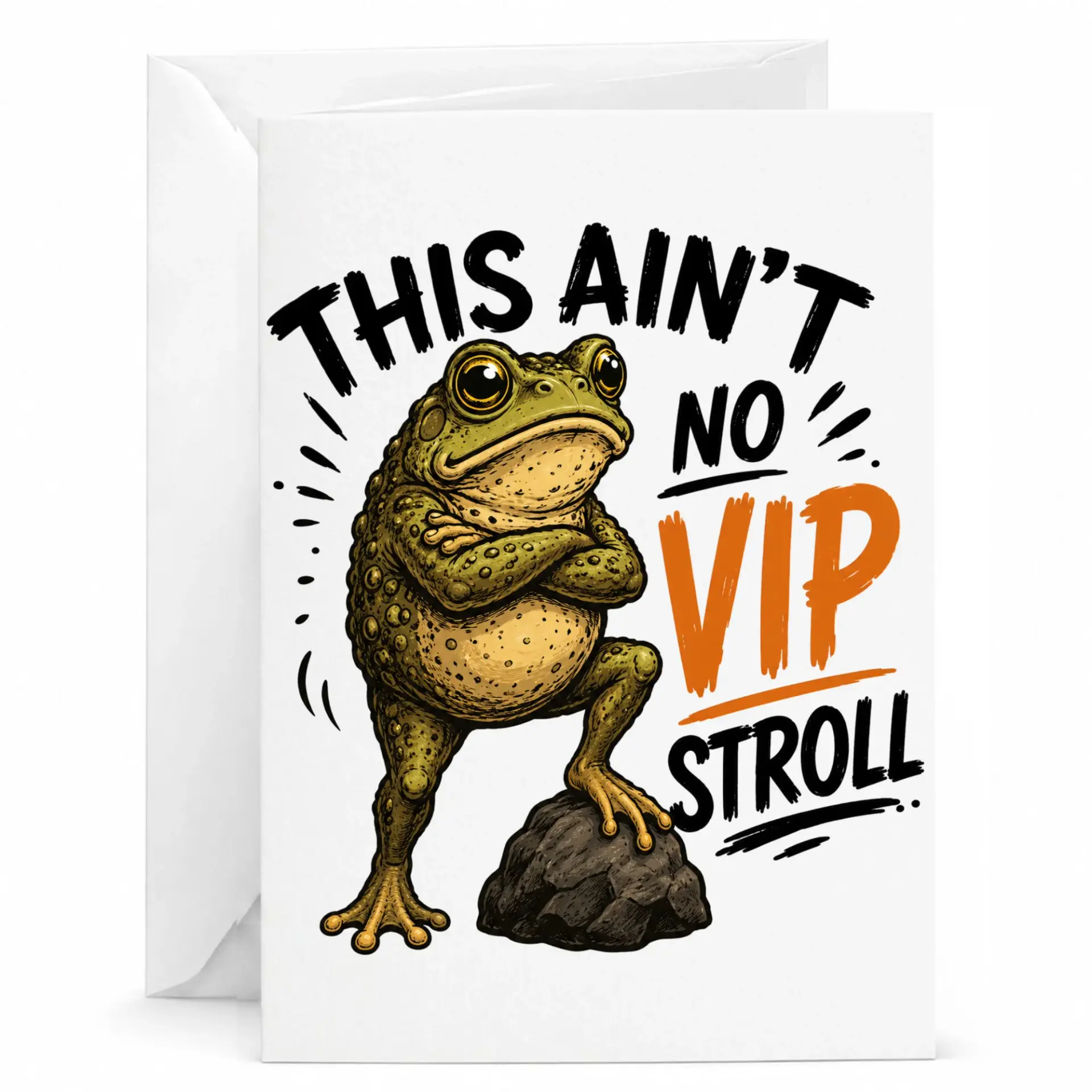 Funny Greeting Card This T No Humorous Toad Illustration Birthday Anniversary Congratulations
