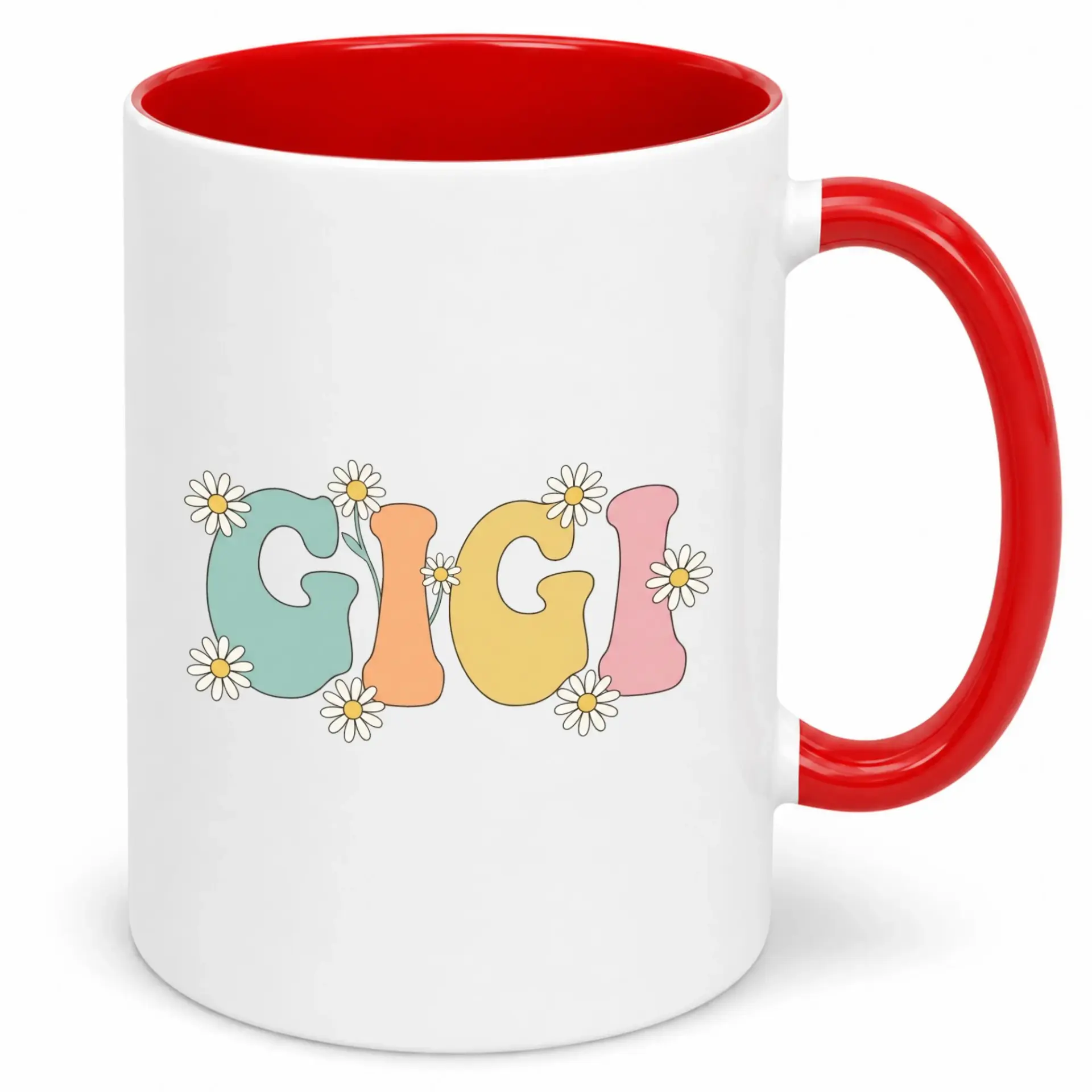 Coffee Mug Gigi Groovy Floral Retro Name Gift Idea for Grandmother Grandma or Special Loved One Fun Drinkware Kitchen Decor