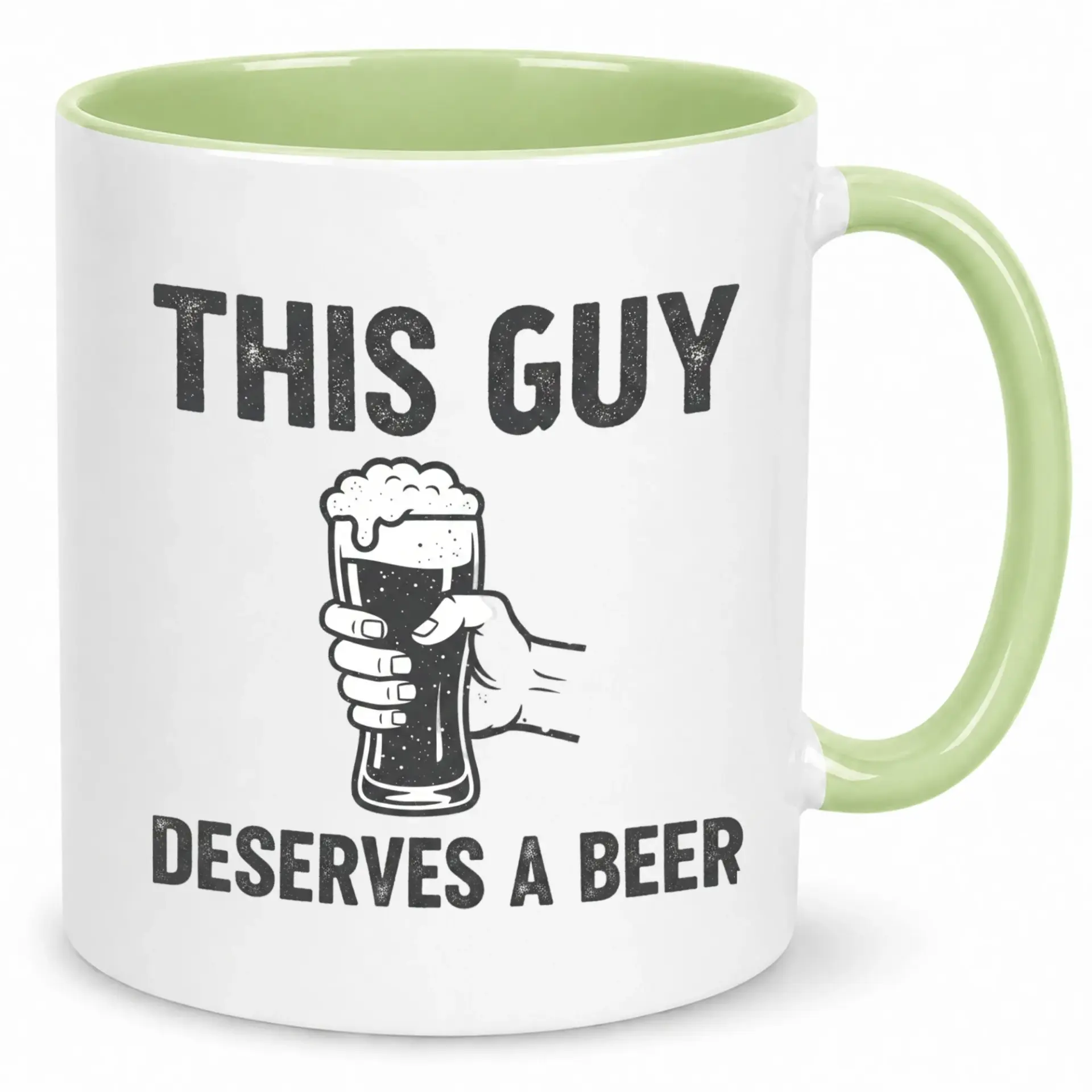 Funny Beer Coffee Mug for Men and Dads Unique Ceramic Beverage Cup with 'this Guy Deserves a Beer' Design Perfect Gift Him