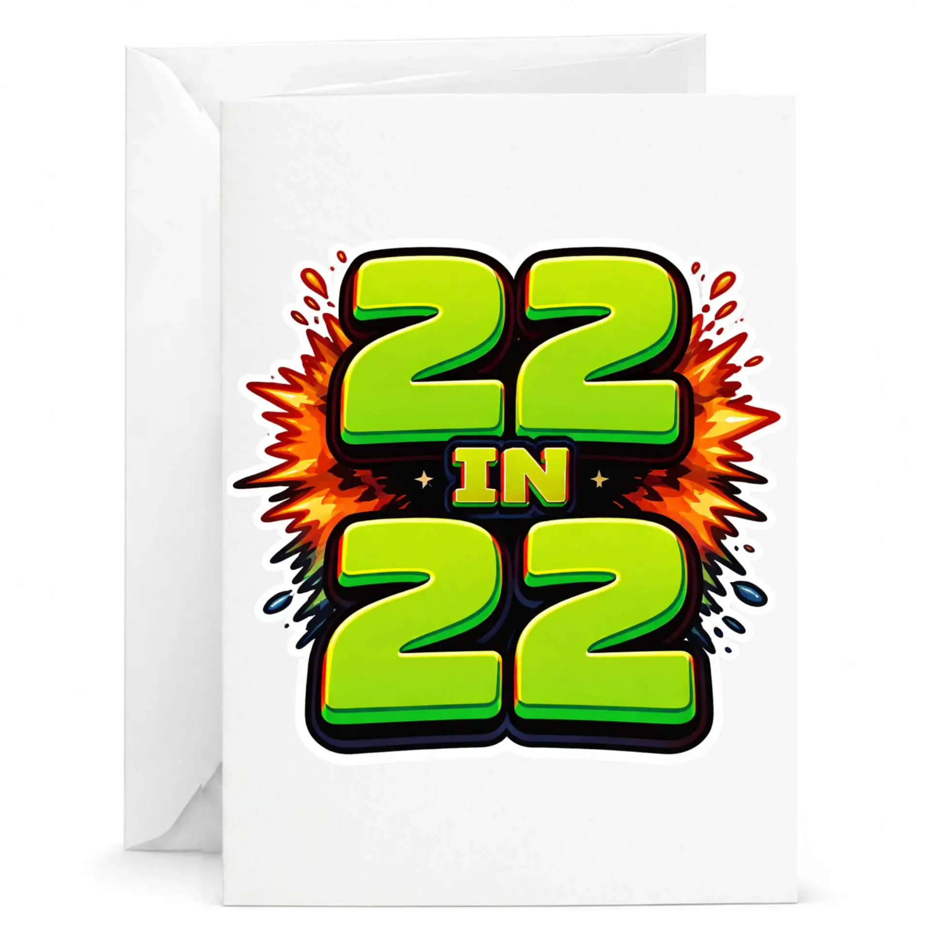 Birthday Card 22 in 22 Vibrant Graphic Design Greeting Card for Milestone Celebration and Special Anniversary Wishes