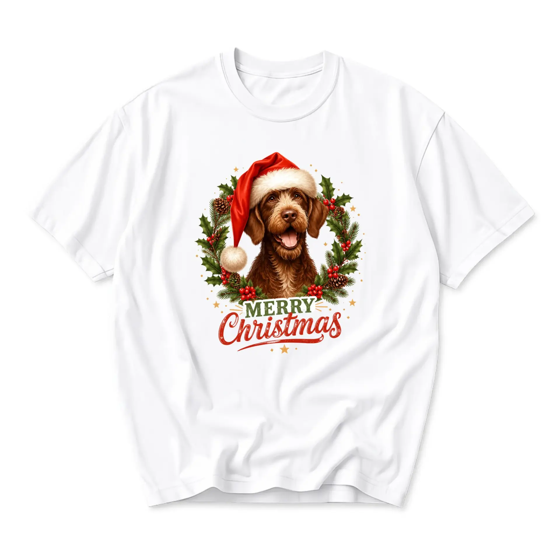 T-shirt Merry Christmas Graphic Tee Holiday Shirt Featuring Wearing Santa