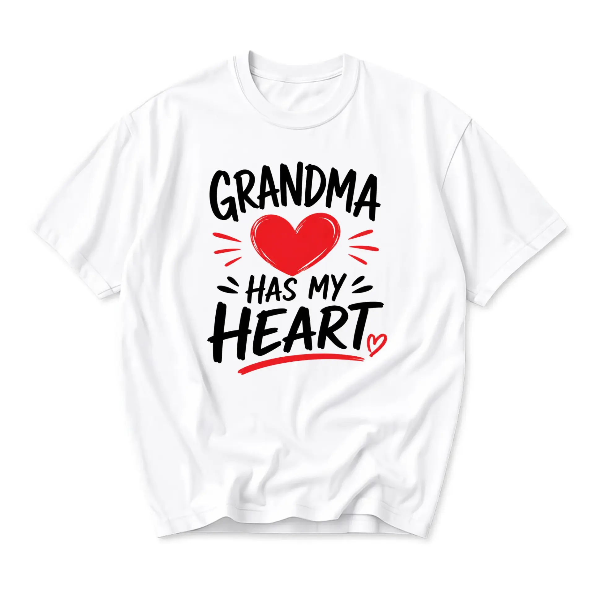 Graphic Tee Grandma Has My Heart Shirt Unisex Crew Neck Top Casual Soft