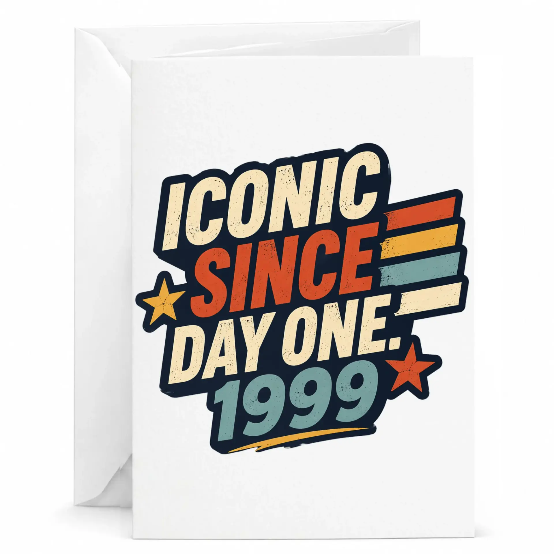 Birthday Card Iconic Since 1999 Vintage Style Retro Greeting Card for Milestone Celebrations and Birth Anniversary