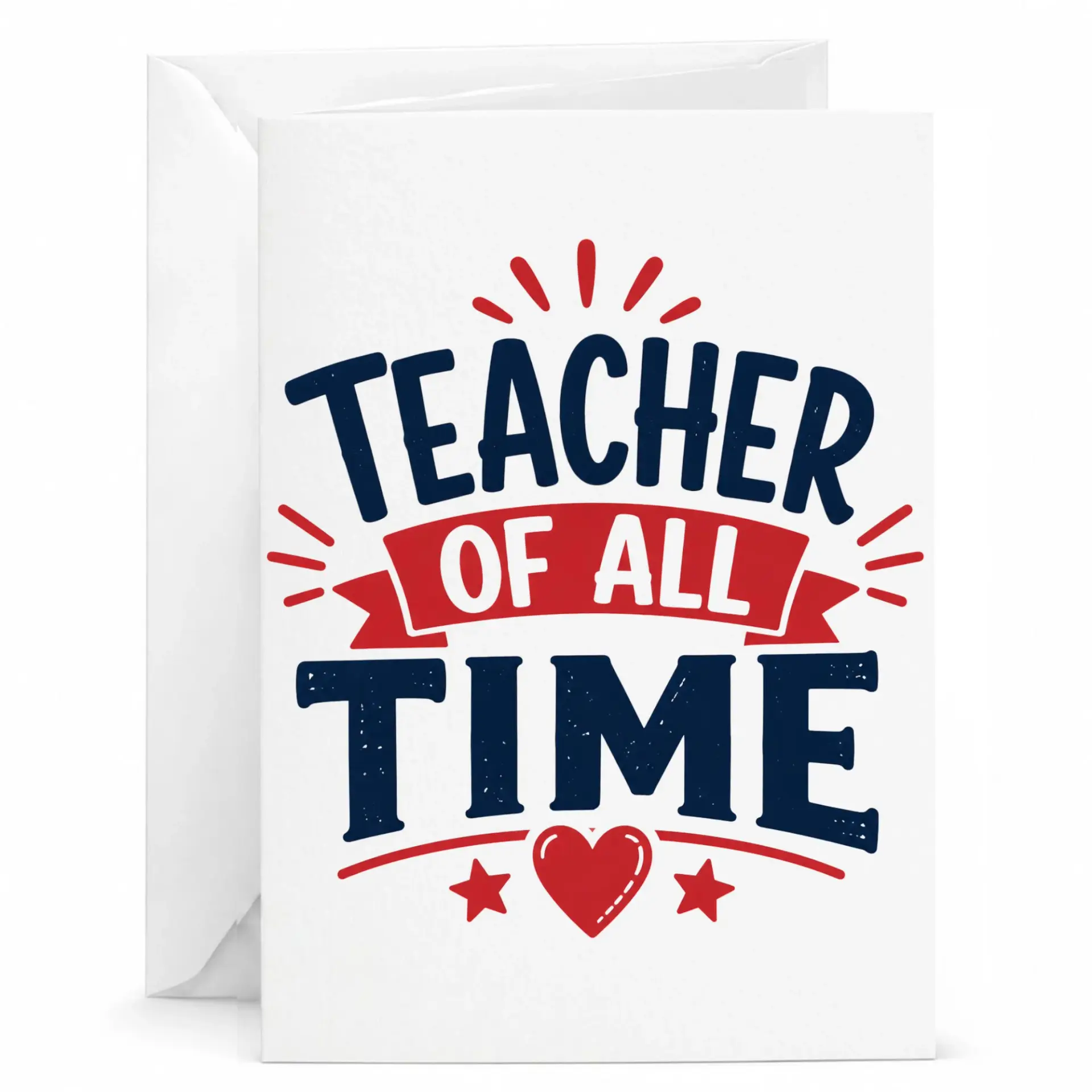 Thank You Greeting Card Teacher of All Time Appreciation Note for Educators and Mentors Standard 5x7 Folded Card