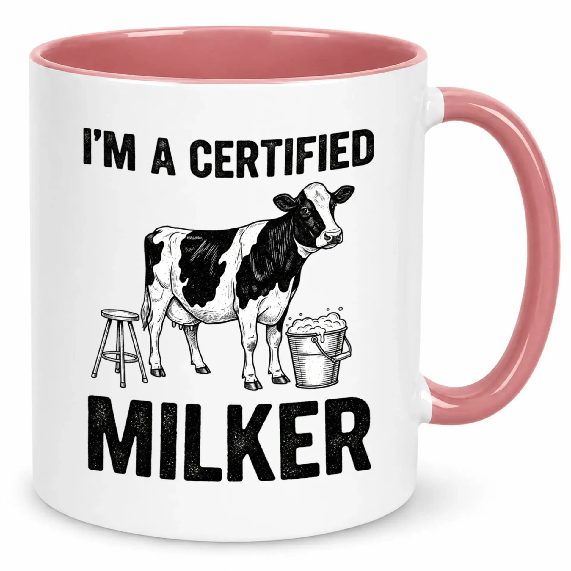 Funny Cow Milker Ceramic Coffee Mug with Humorous Farm Animal Print Design Ideal Gift for Farmers & Lovers