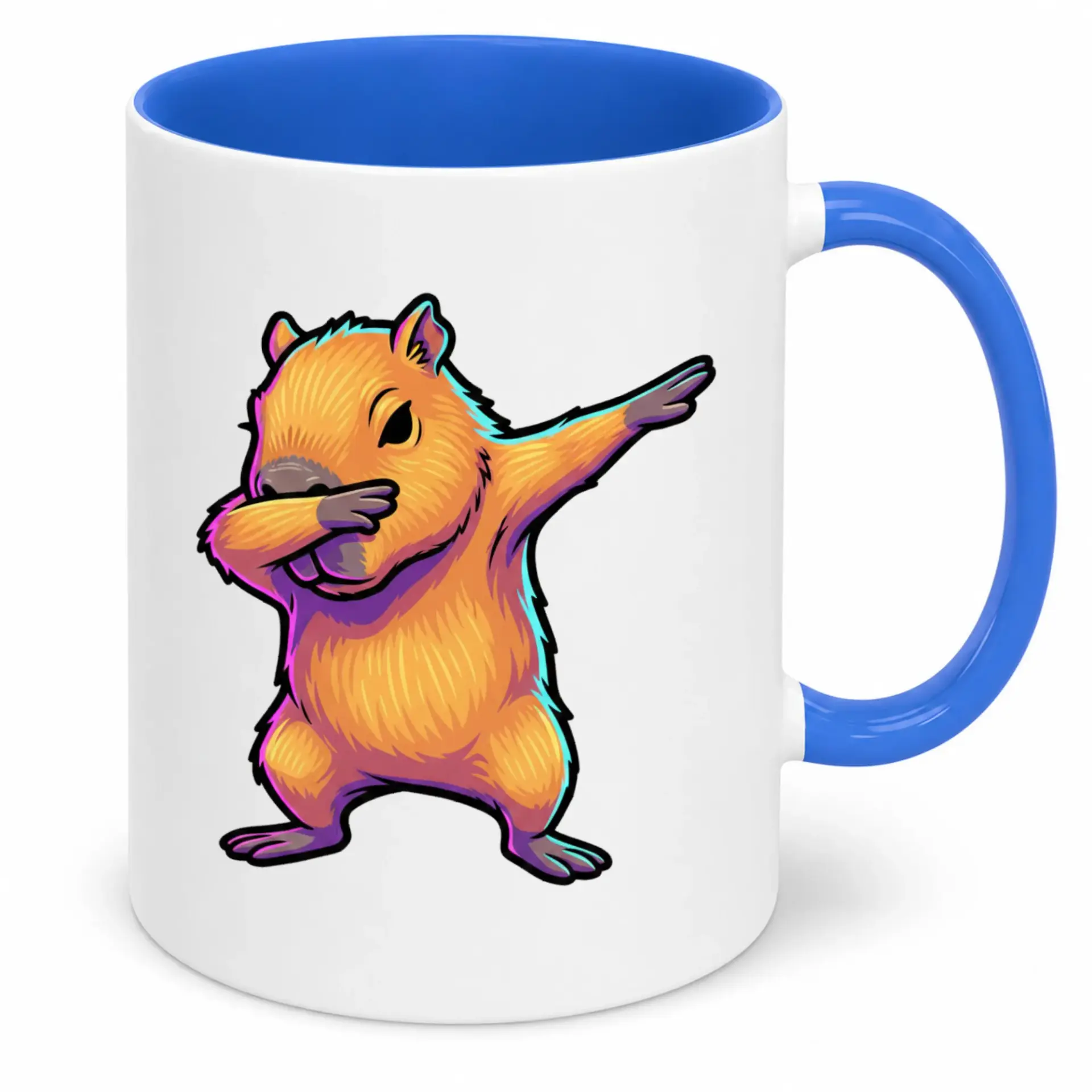 Funny Capybara Dab Dance Ceramic Coffee Mug | Unique Animal Drinkware for Home Office | Cute Mammal Gift for Friends Family