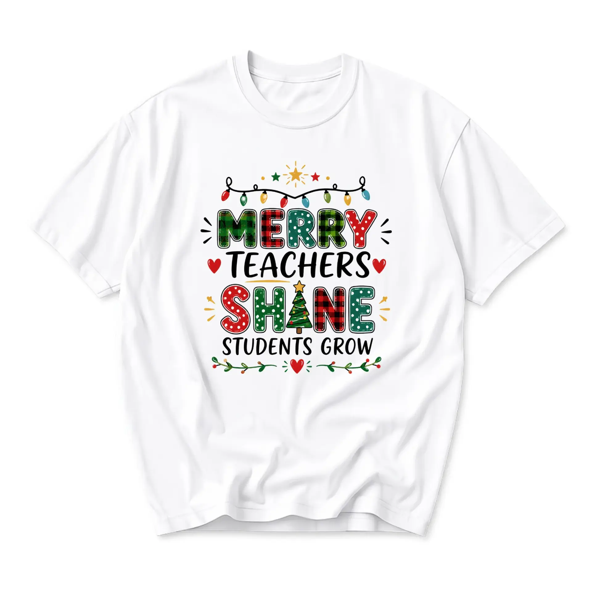 T-shirt Graphic Tee Merry Teachers Students Grow Holiday Apparel