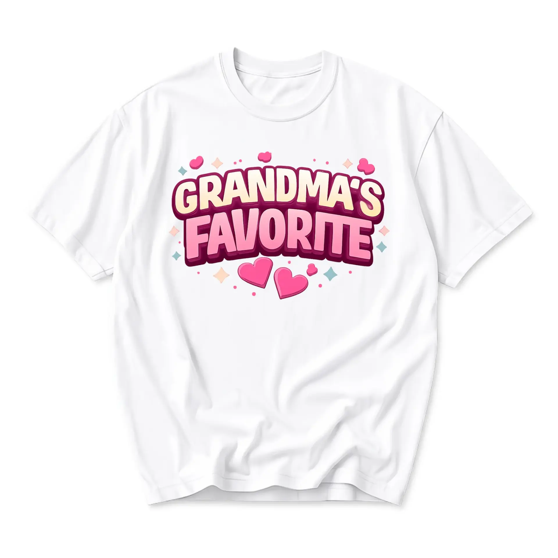 Graphic Tee Grandma's Favorite Unisex Crew Neck Shirt Casual Soft Cotton
