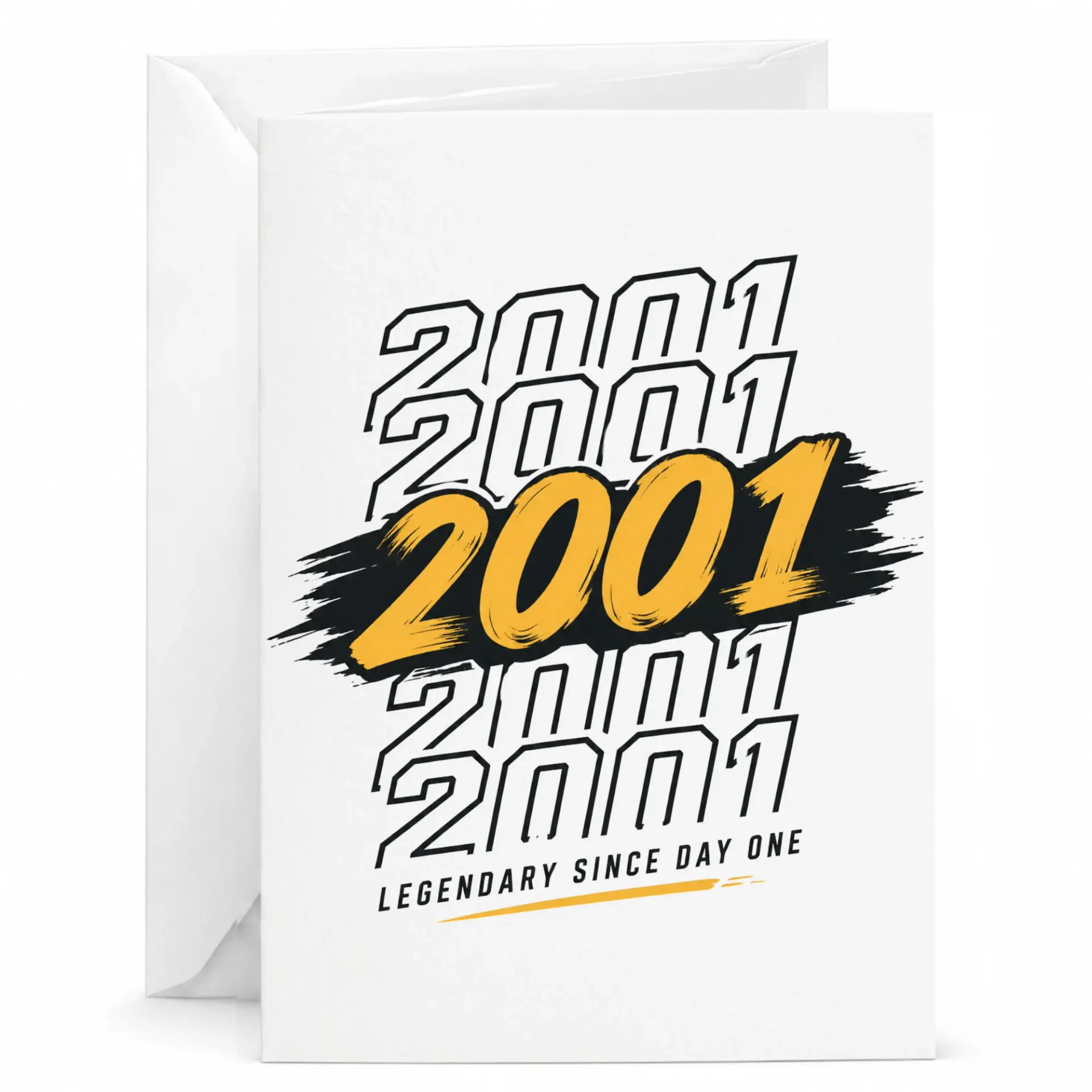 Birthday Card Legendary Since 2001 Vintage Retro Style Greeting Card for Milestone Celebration and Birthday Keepsake