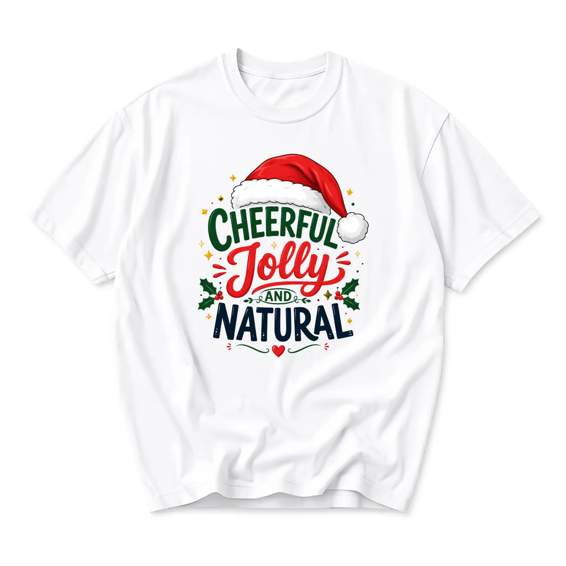 Graphic Tee Cheerful Jolly and Natural Holiday Shirt for Men Women Soft