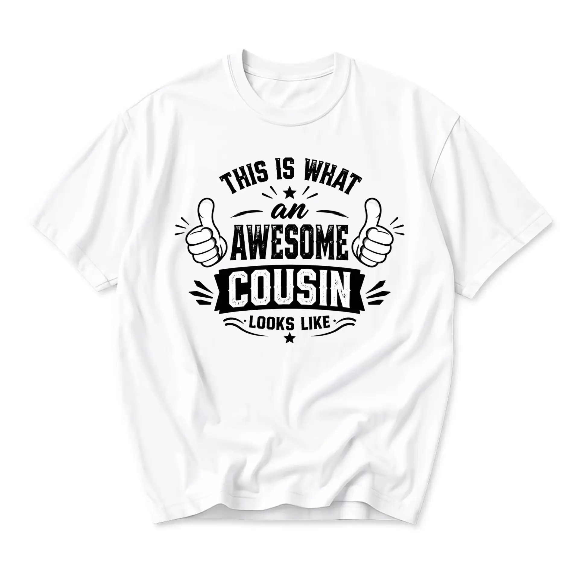 Funny Shirt This Is What an Awesome Cousin Looks Like Graphic Tee Comfortable Casual Cotton Unisex Crew Neck Top