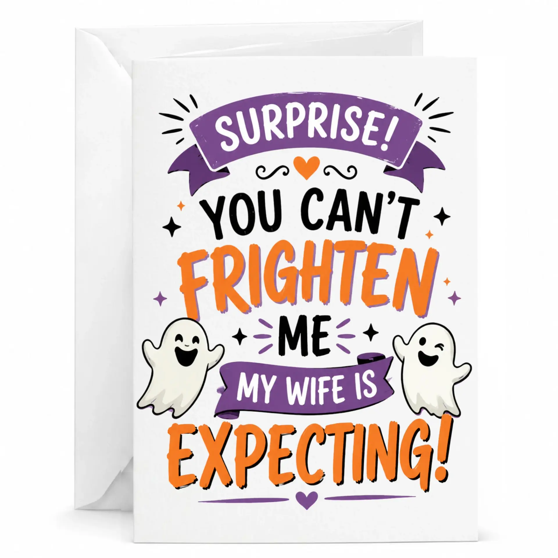 Funny Greeting Card for Husband Expecting Baby Announcement Cute Design with Envelope 5x7 Inches Folded