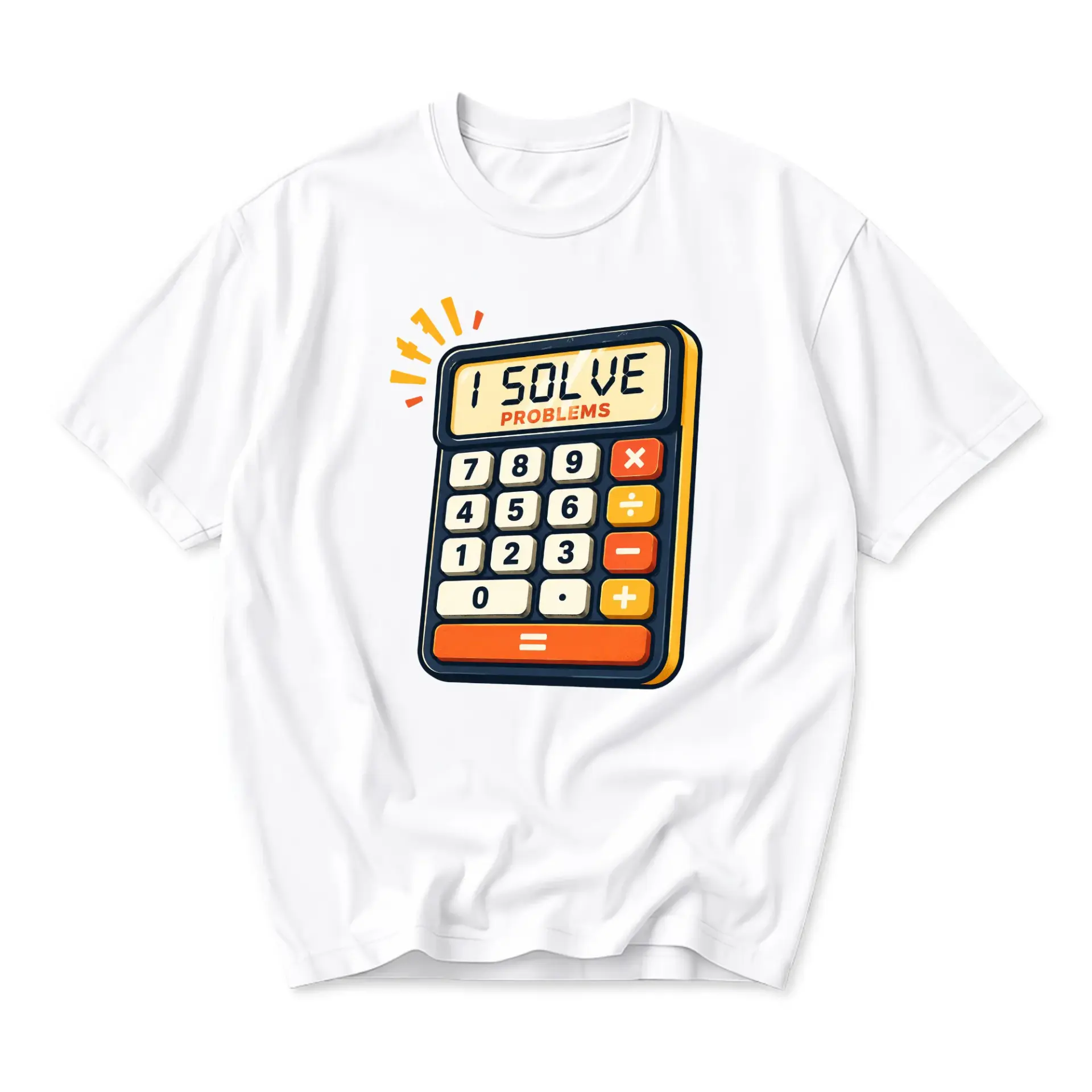 Funny Shirt I Solve Problems Graphic Tee Unisex Casual Cotton Crew Neck Top for Math Enthusiasts and Accountants
