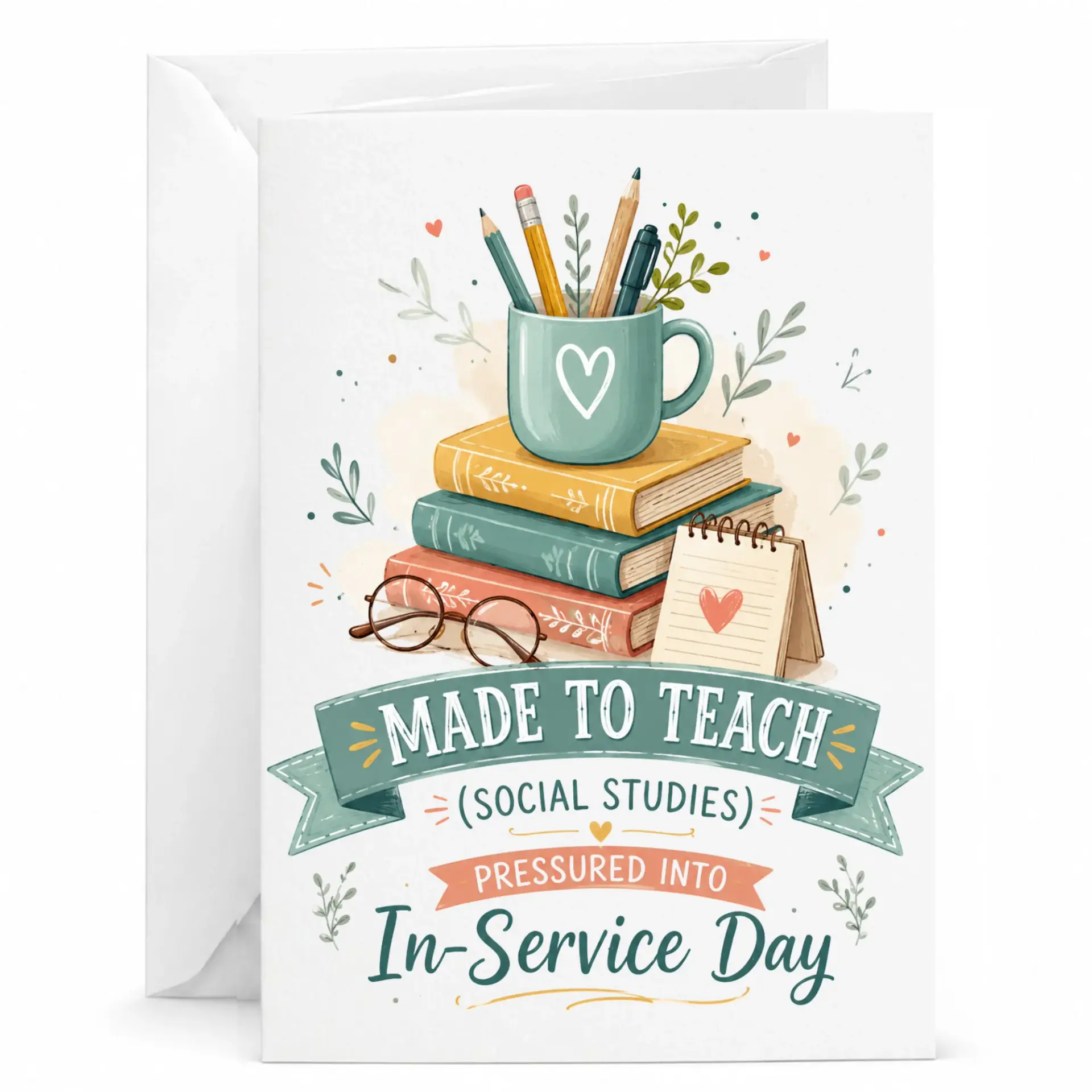 Funny Social Studies Teacher Greeting Card for In-Service Day Professional Appreciation Stationery