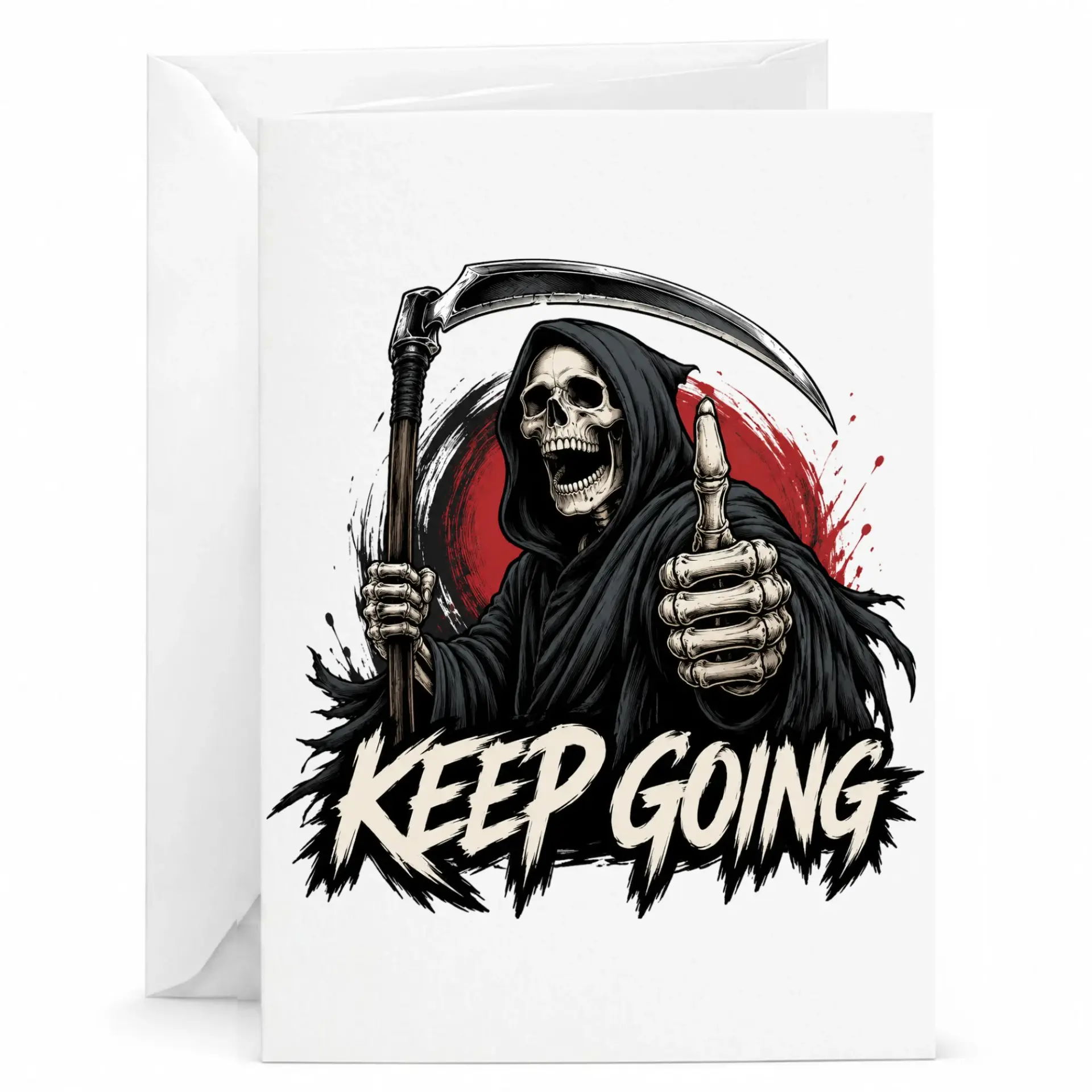 Greeting Card Funny Grim Keep Going Humorous Encouragement Note