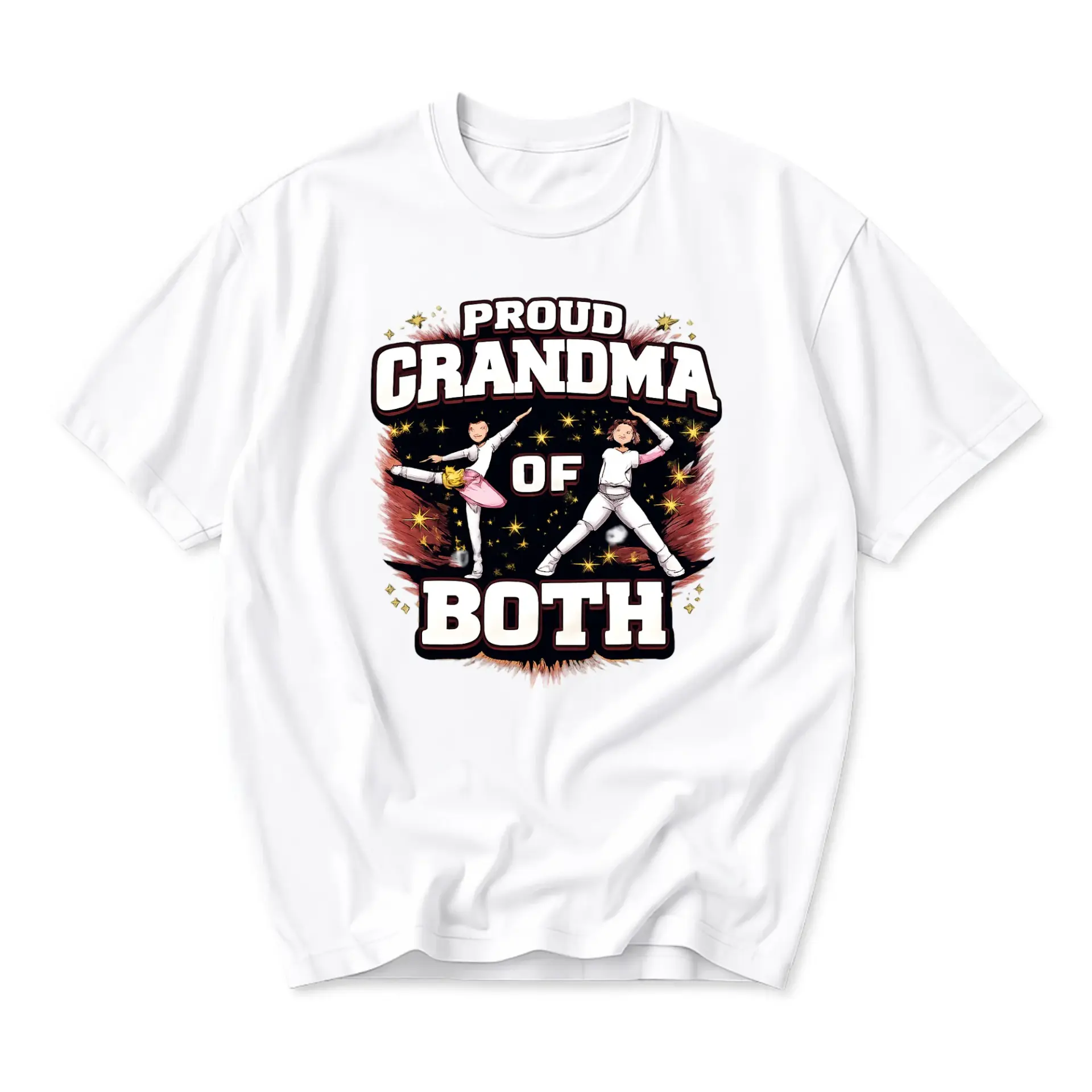 Funny Shirt Proud Grandma of Both Fencing Design Unisex Crew Neck Graphic