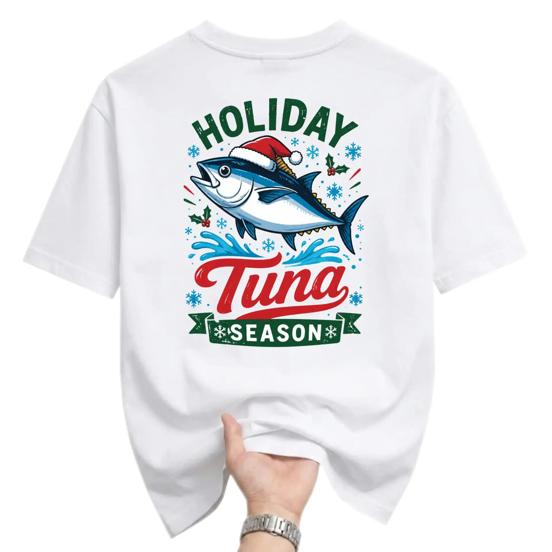 Funny Shirt Holiday Season Graphic Tee Unisex Casual Crew Neck Soft Cotton Blend Summer Fishing Enthusiast Top