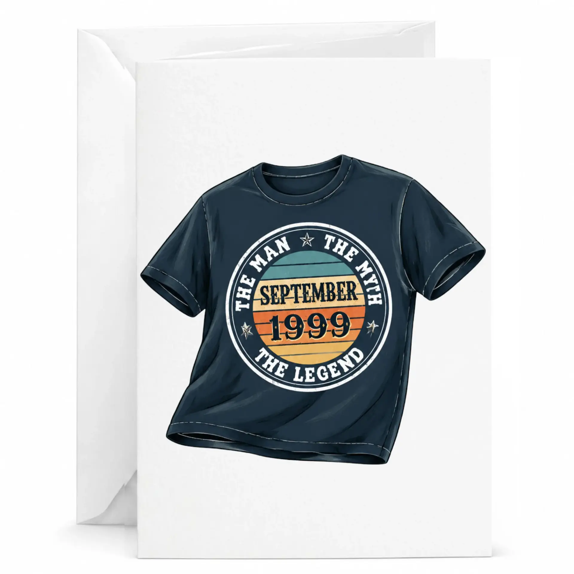 Birthday Card the Man the Myth the Legend September 1999 Vintage Style Graphic Greeting Card for Men and Women