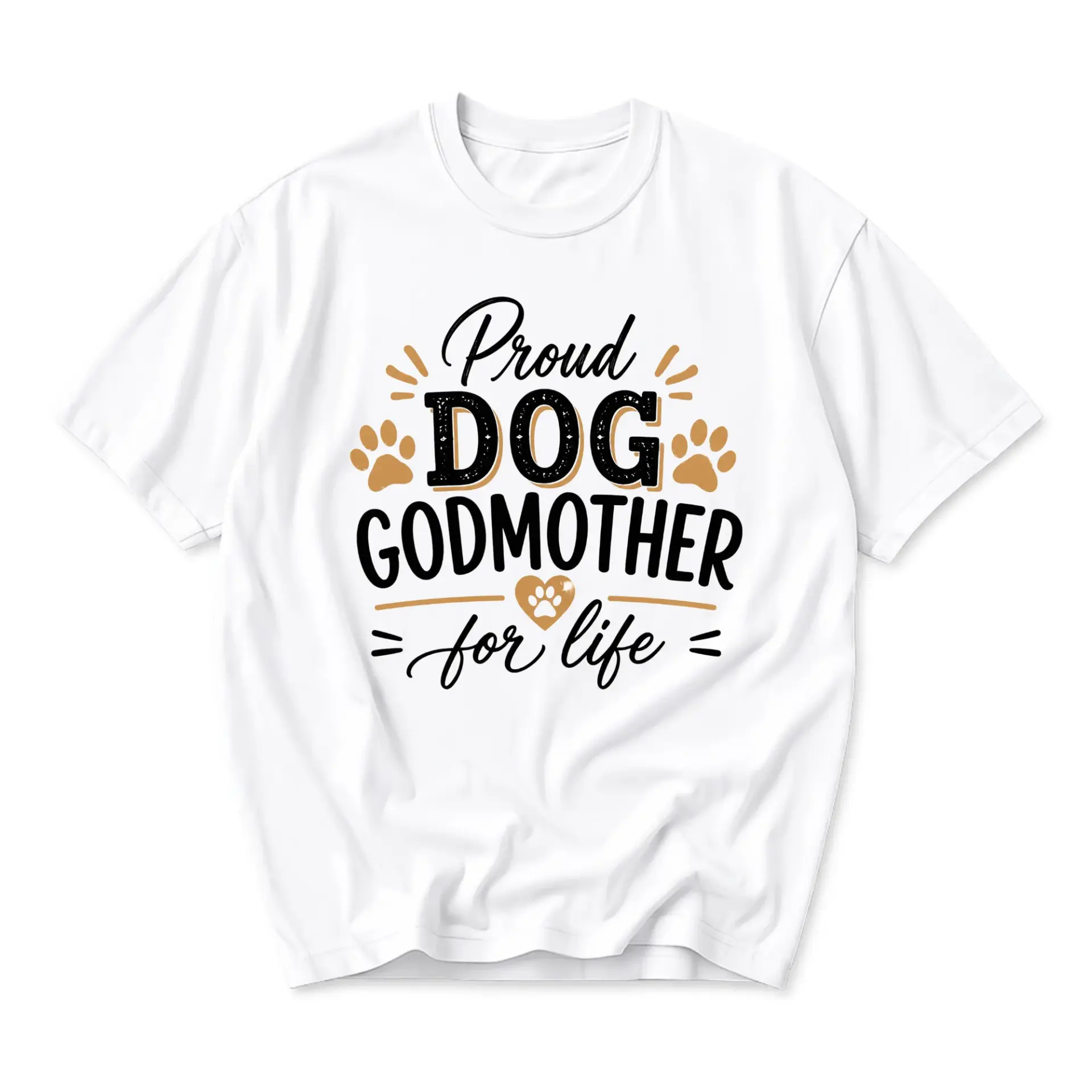 Graphic Tee Proud Dog Godmother White Unisex Crew Neck Casual Everyday