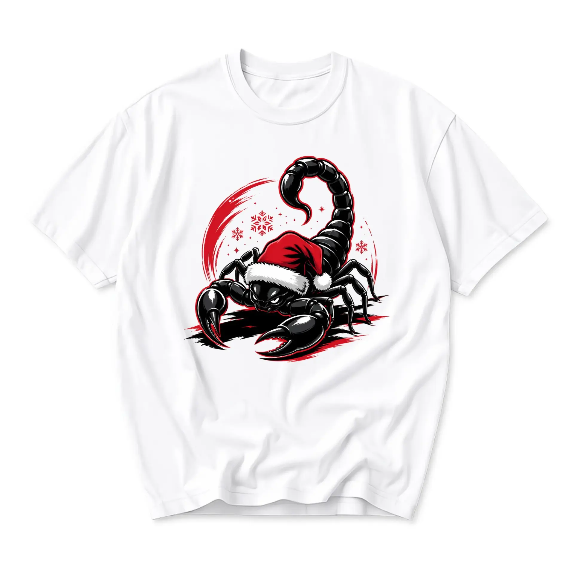 Graphic Tee Unisex Scorpion Christmas Shirt Holiday Crew Neck Casual Short Sleeve Apparel for Season