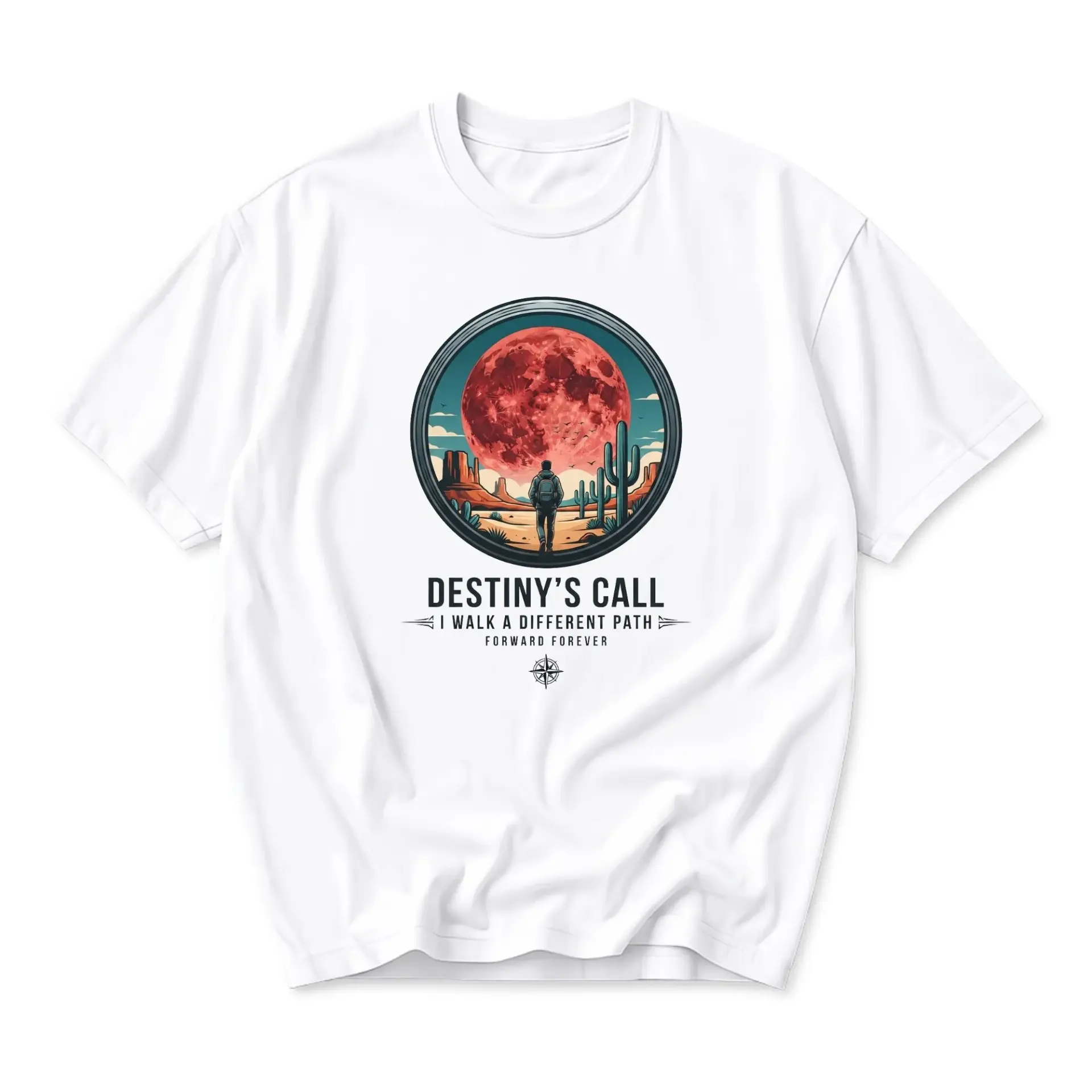 Graphic Tee Destiny Call Desert Landscape Design Unisex Cotton Short Sleeve Crew Neck Casual Everyday Statement Shirt