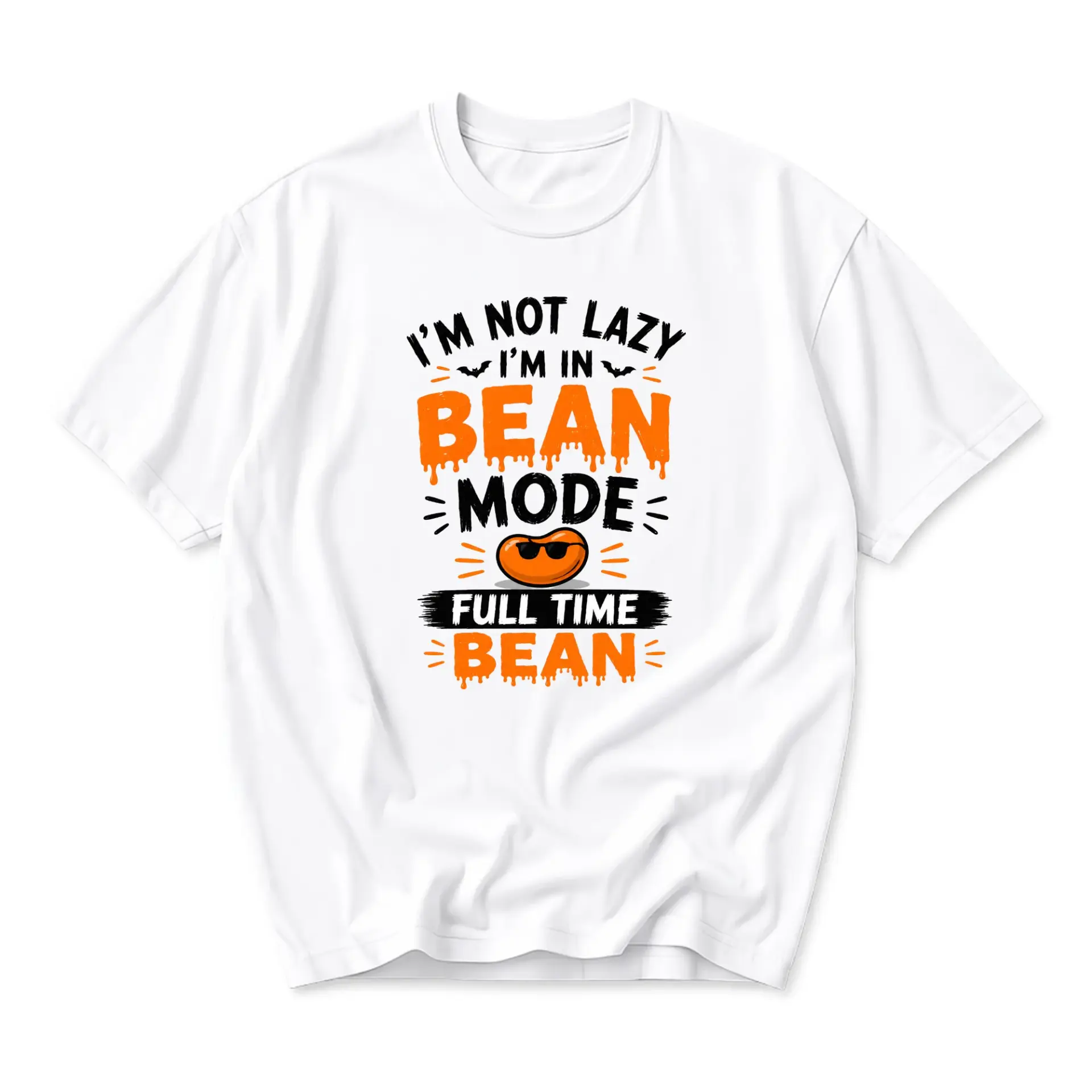 Funny Shirt Bean Mode Graphic Tee Unisex Casual Crew Neck Soft Cotton Blend Everyday Humor Statement Apparel White