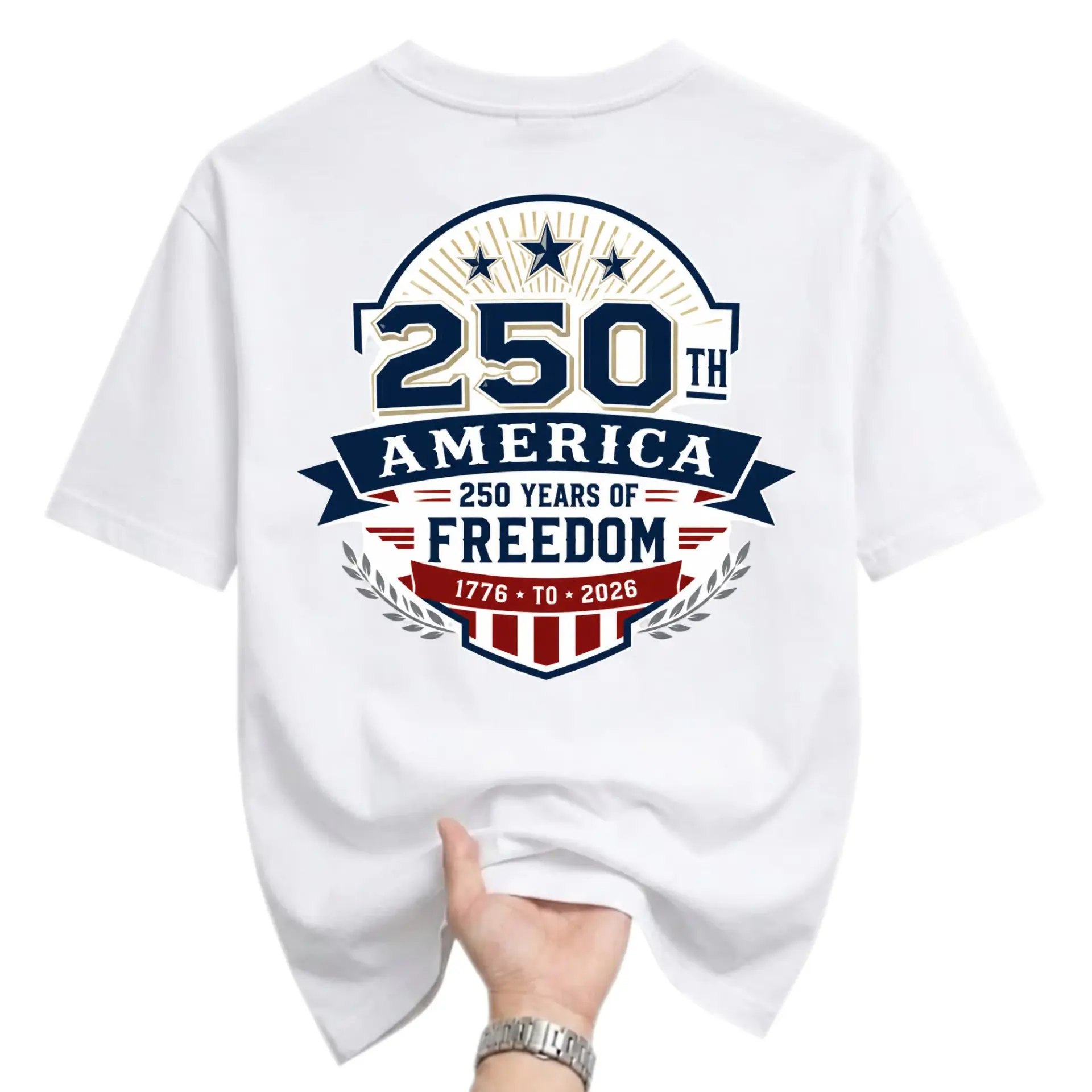T-shirt America 250th Anniversary Graphic Tee 250 Years of Freedom 1776 to 2026 Patriotic Unisex Crew Neck Casual Top