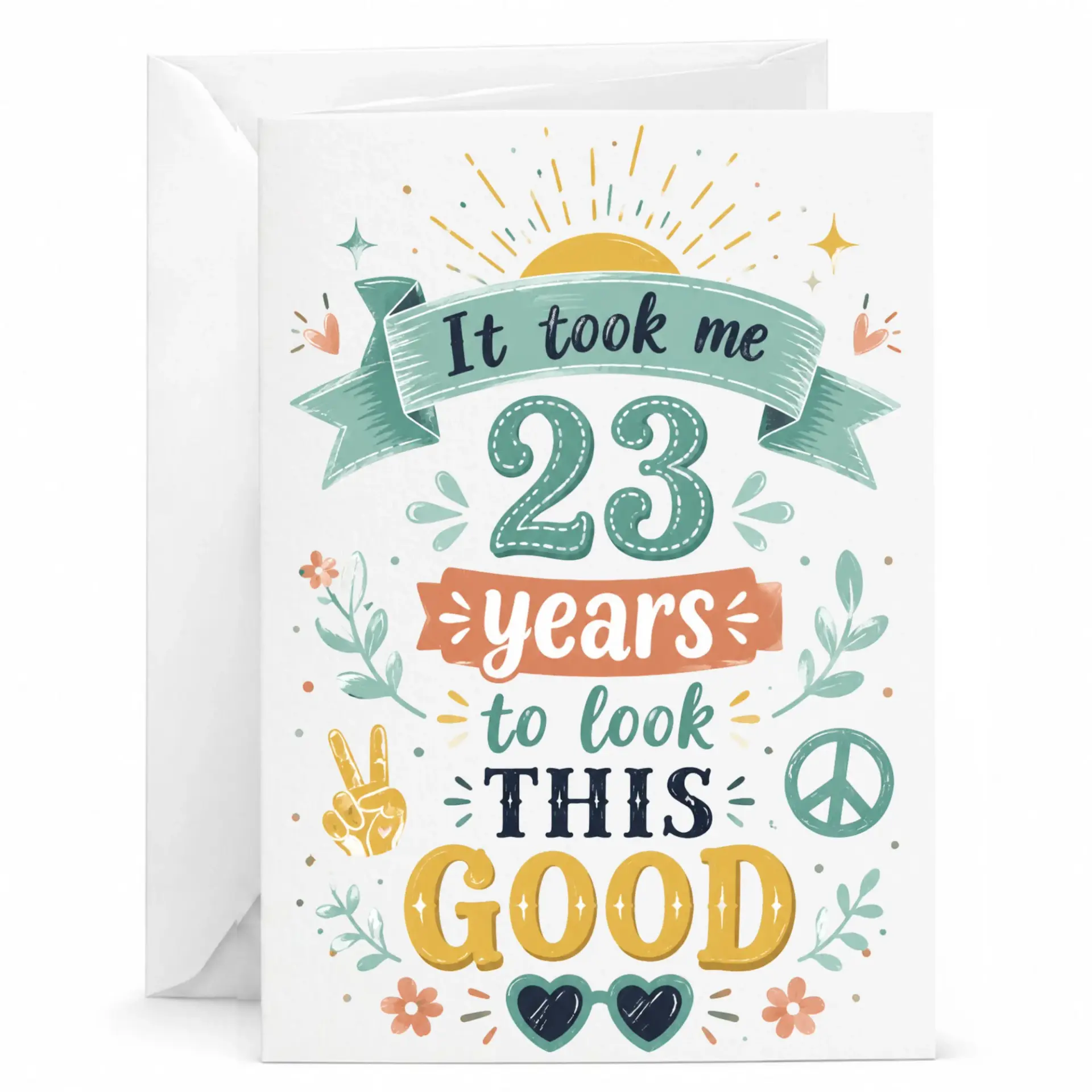 Funny Birthday Card It Took Me 23 Years to Look This Good Retro Style Greeting Card for Birthday Celebration