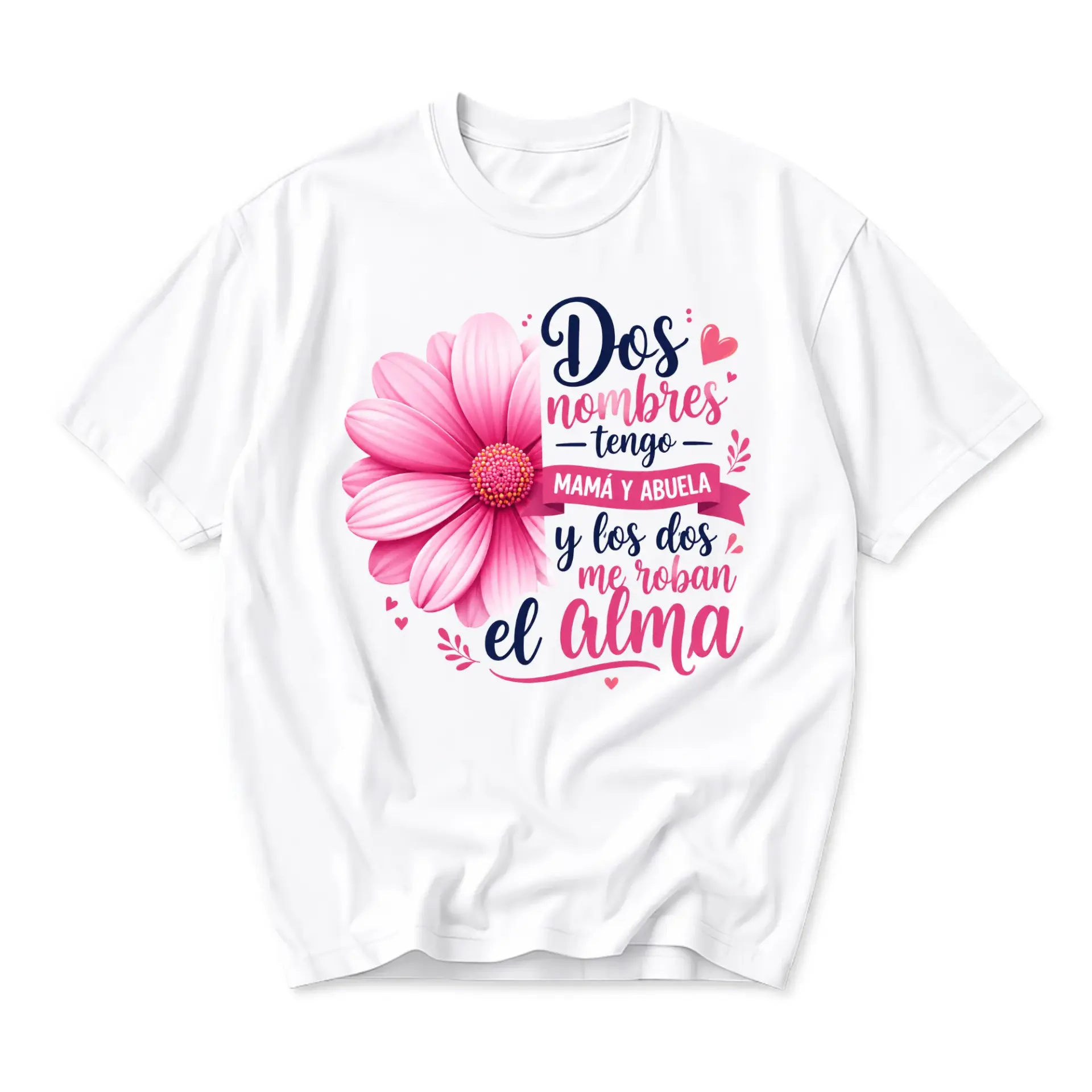 Graphic Tee Unisex Crew Neck Shirt Featuring Floral Design with Inspirational Spanish Text About Family Love