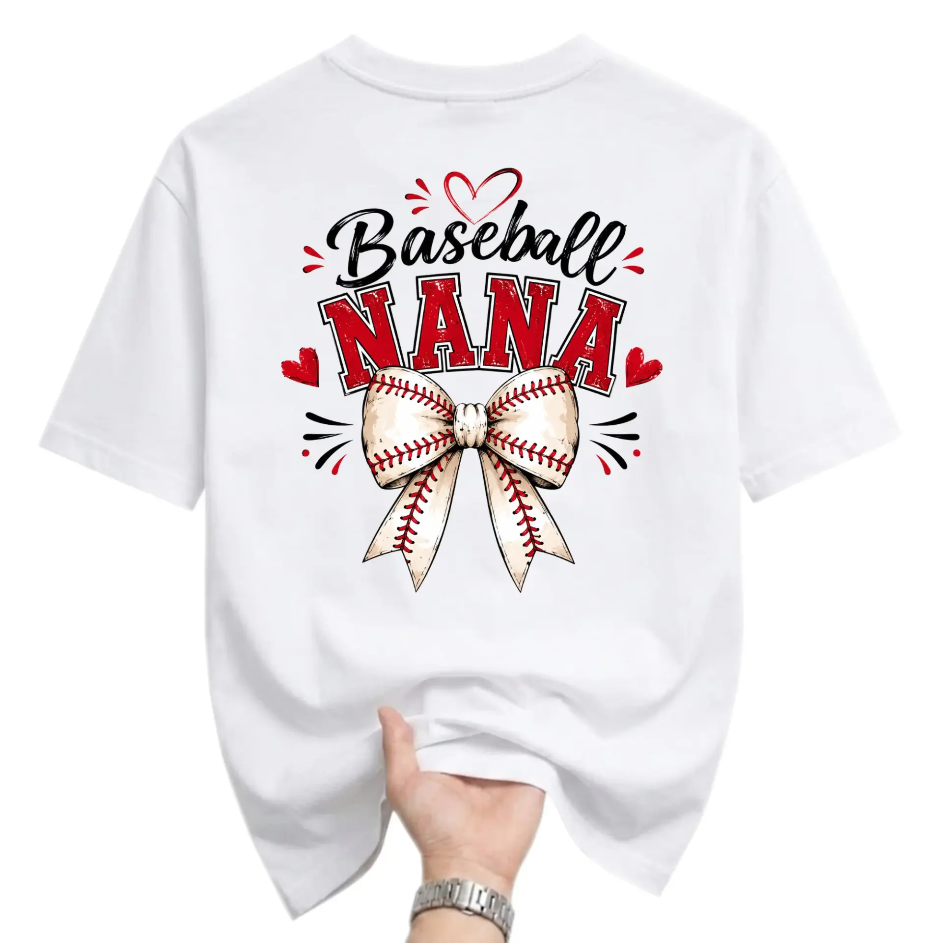 Graphic Tee Baseball Nana Shirt Sport Fan Gift Apparel Unisex Crew Neck Casual Everyday Short Sleeve Top White