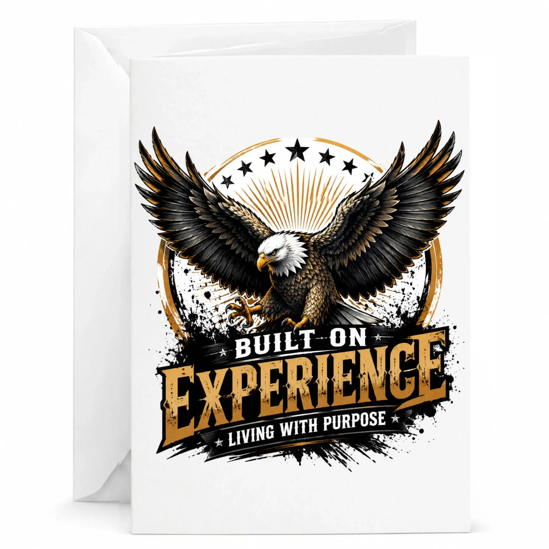 Greeting Card Built on Experience Living with Purpose Eagle Graphic Professional Heavyweight Stationery Note Card