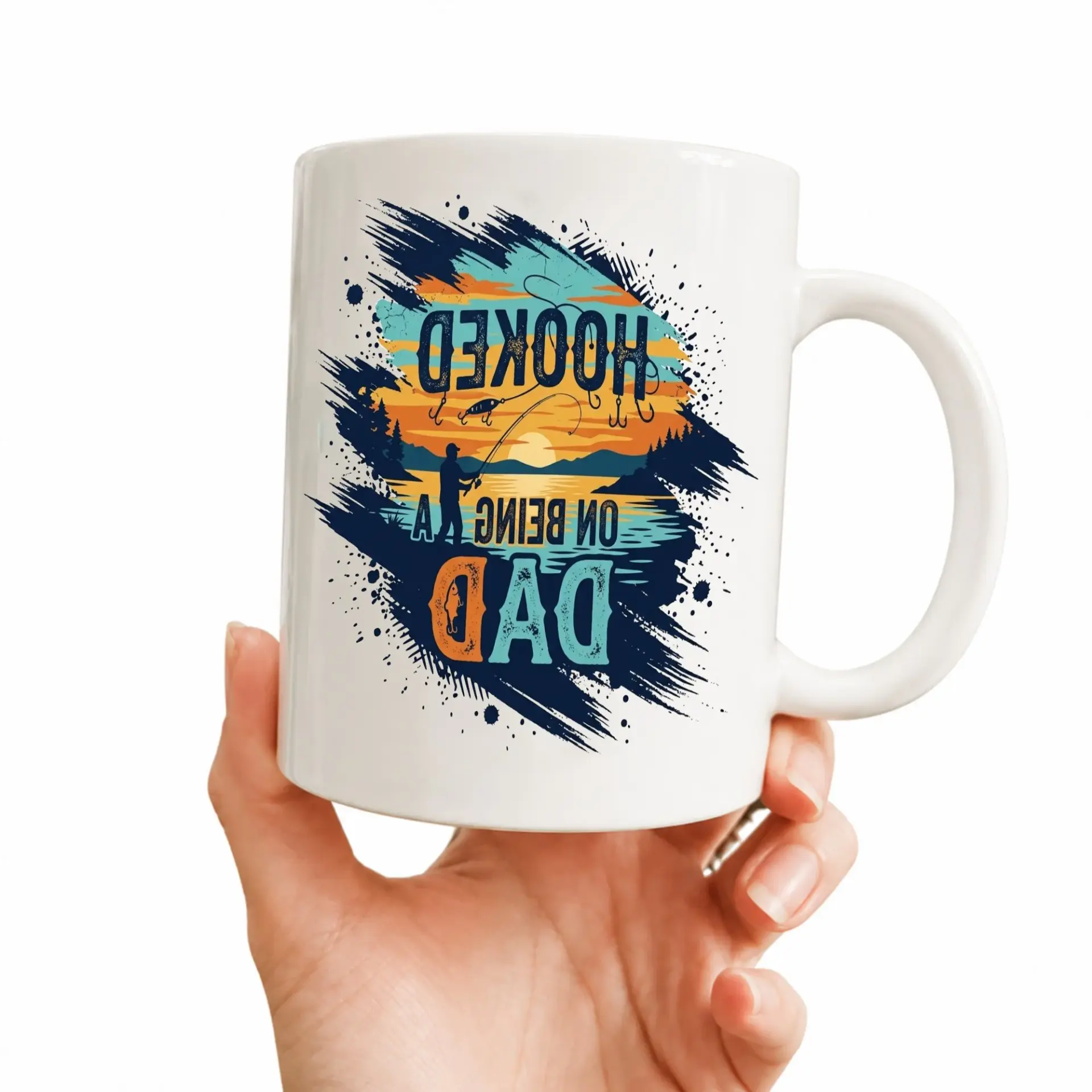 Funny Fishing Themed Coffee Mug on Being a Dad Gift Ceramic Cup for Beverage Enthusiasts and Morning Routine