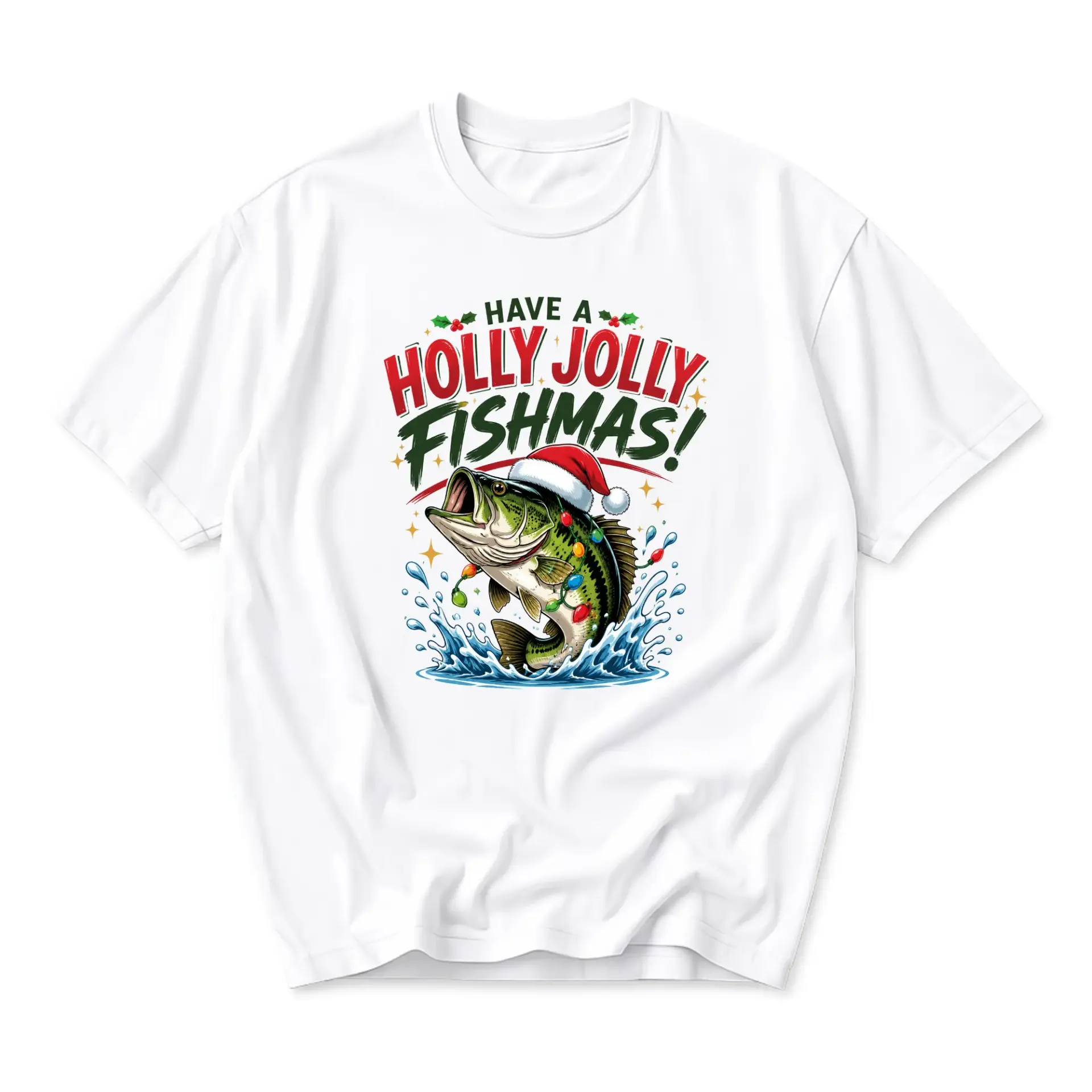 Funny Shirt Have a Fishmas Graphic Tee Unisex Casual Apparel for Fishing