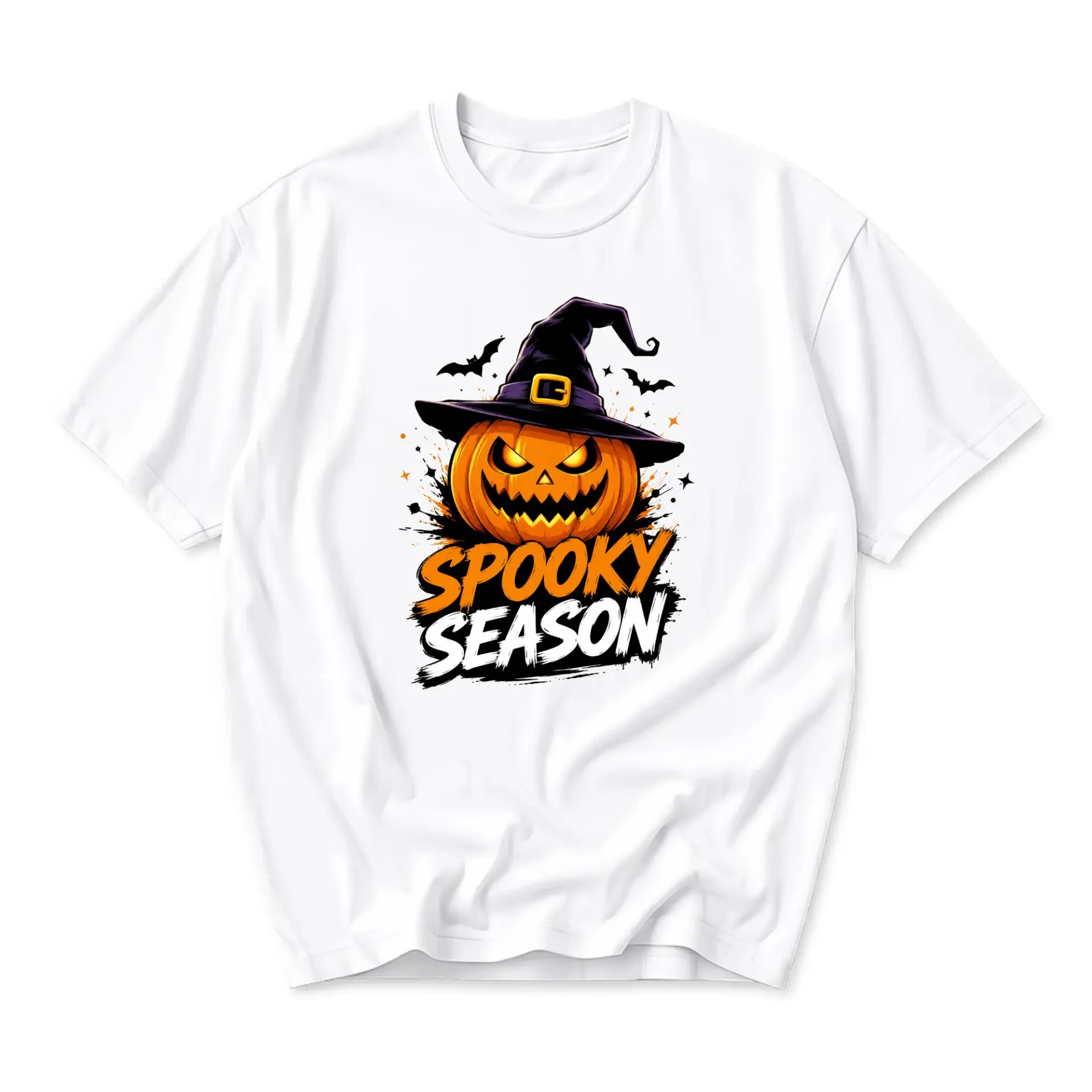 Graphic Tee Spooky Season Halloween Pumpkin Unisex Crew Neck T-Shirt Comfortable Casual Everyday Wear Shirt Top
