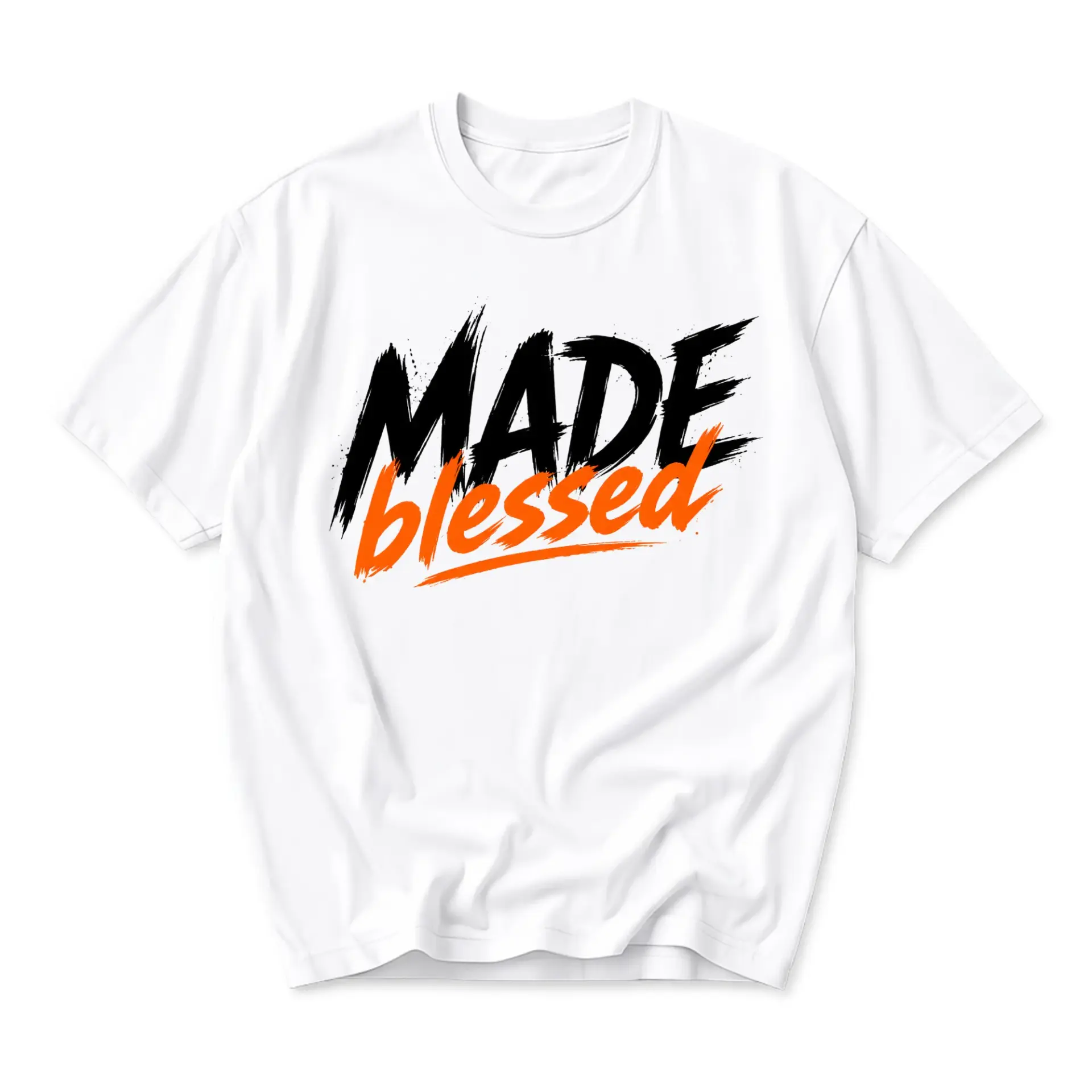 Graphic Tee Made Blessed Unisex Short Sleeve Casual Crew Neck Shirt Comfortable Cotton Blend Daily Wear Top Apparel