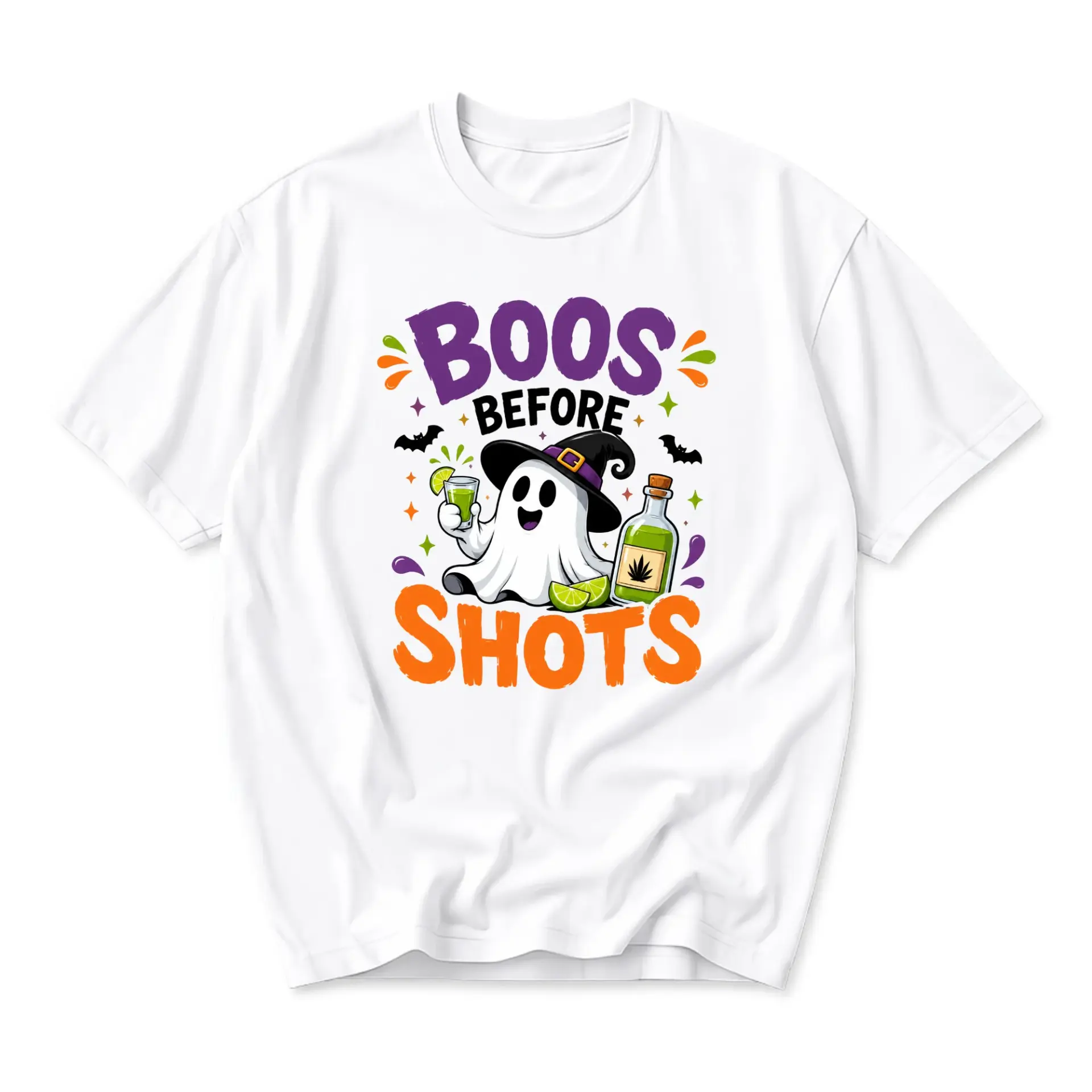 Funny Shirt Boos Before Shots Graphic Tee Unisex Casual Apparel for Seasonal Parties and Everyday Comfortable Wear
