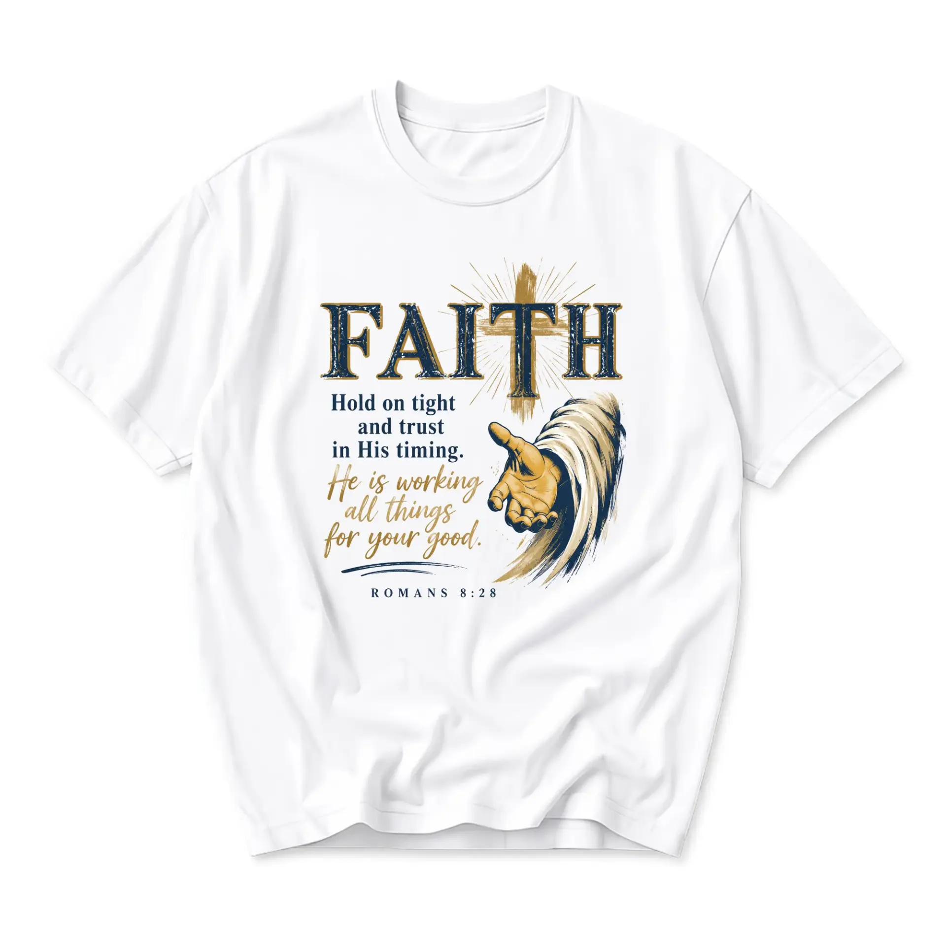 T-shirt Faith Religious Graphic Tee Inspirational Christian Quote Spiritual Design Unisex Casual Everyday Wear Top