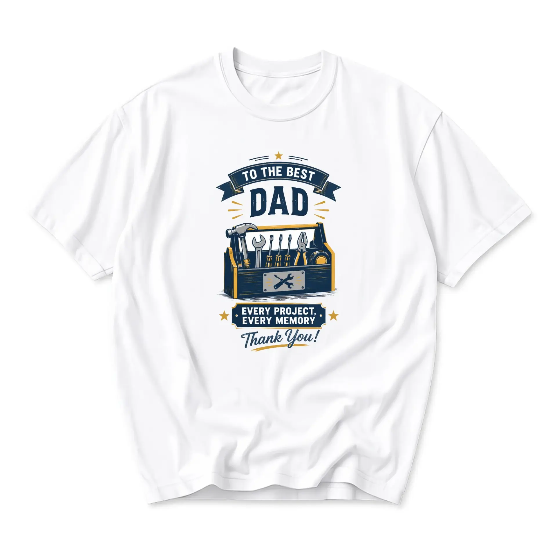 T-shirt to the Best Dad Box Graphic Tee Unisex Crew Neck Casual Everyday Wear Soft Cotton Blend Shirt