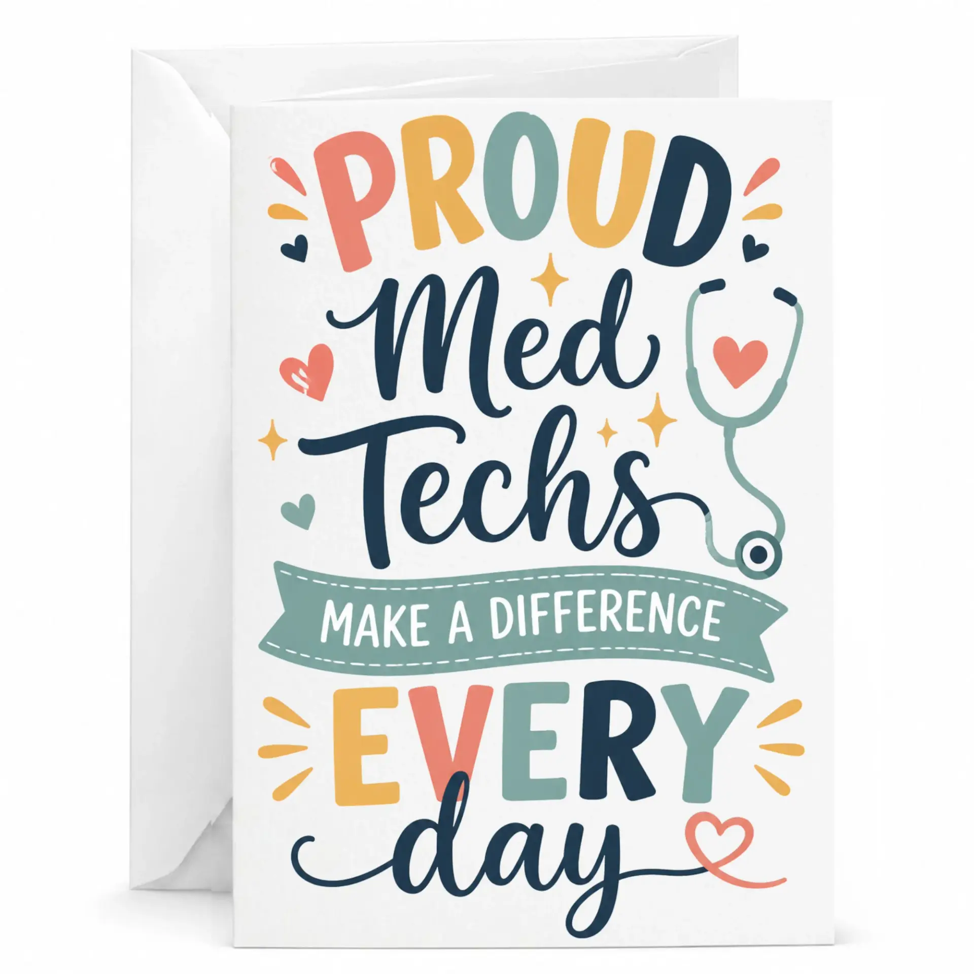 Greeting Card for Medical Technologists Proud Med Techs Make a Difference Appreciation Stationery