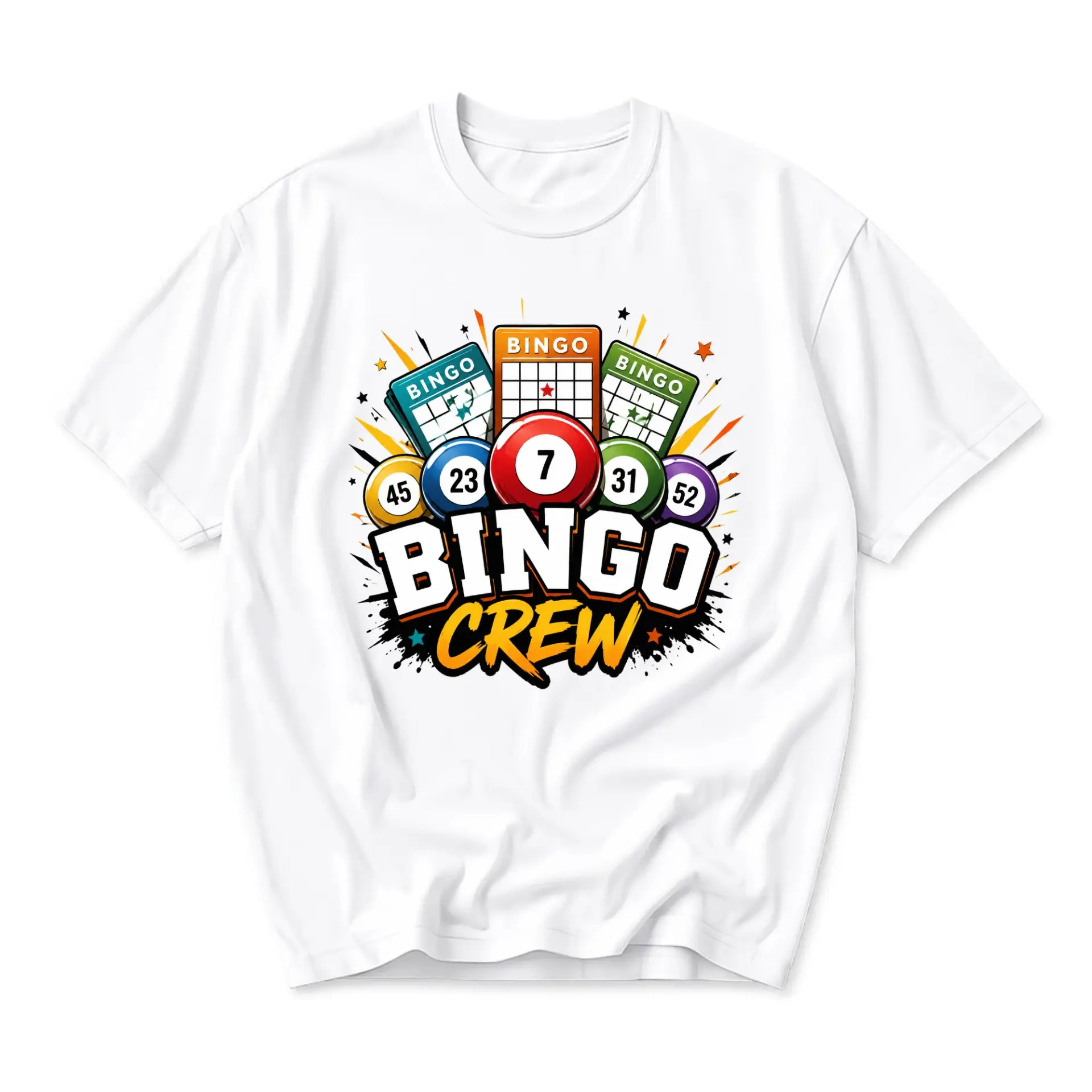 Funny Shirt Bingo Crew Graphic Tee Casual Unisex Everyday Top Featuring