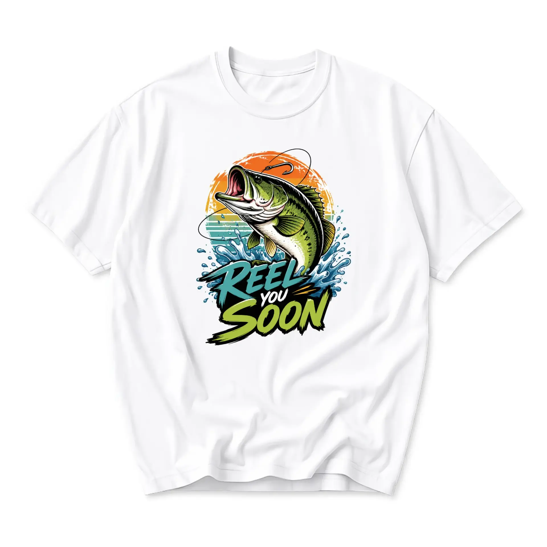 Funny Shirt Reel You Soon Fishing Graphic Tee Unisex Casual Apparel for Men