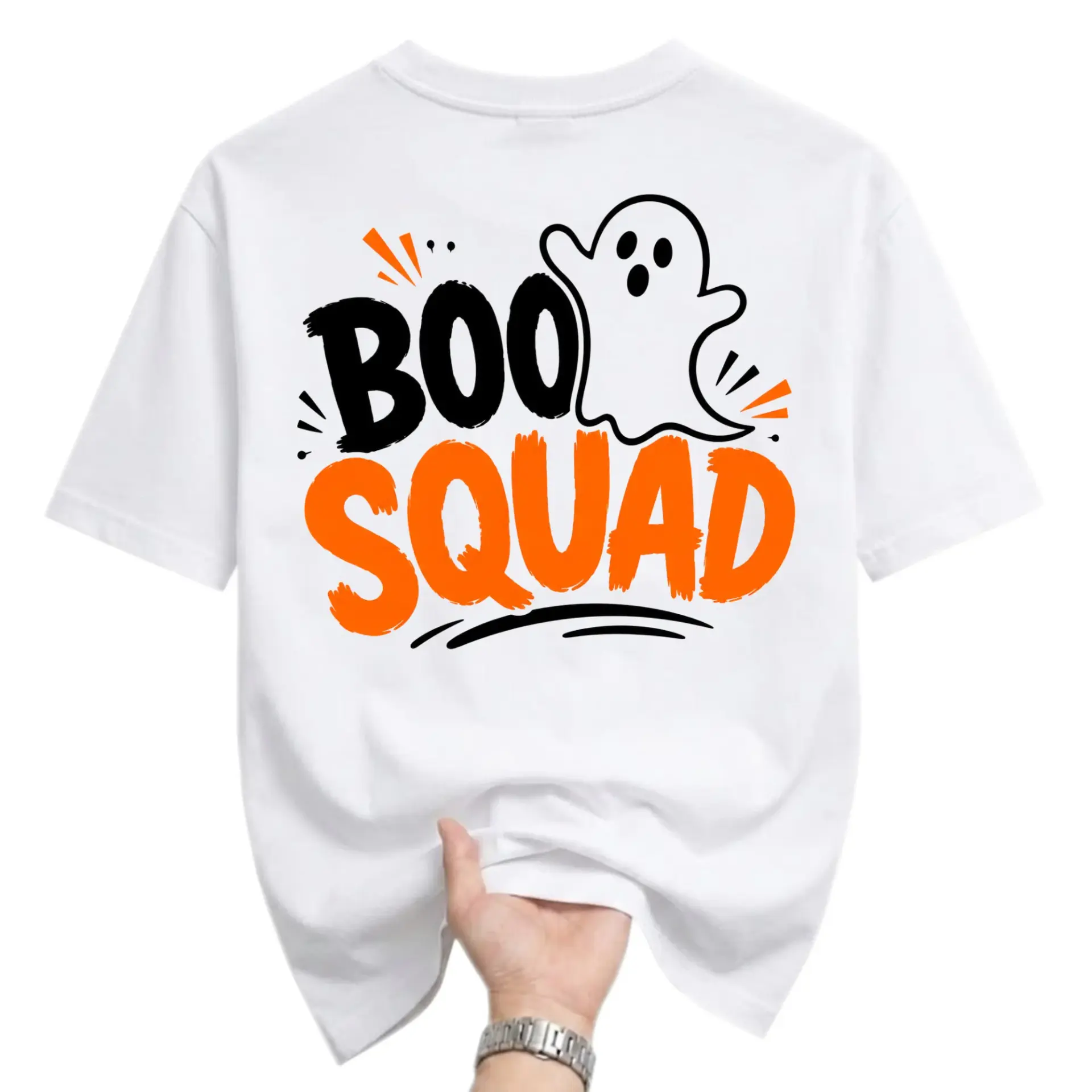 Funny Shirt Boo Squad Graphic Tee Unisex Crew Neck Short Sleeve Casual Cotton Blend Apparel for Seasonal Outfit
