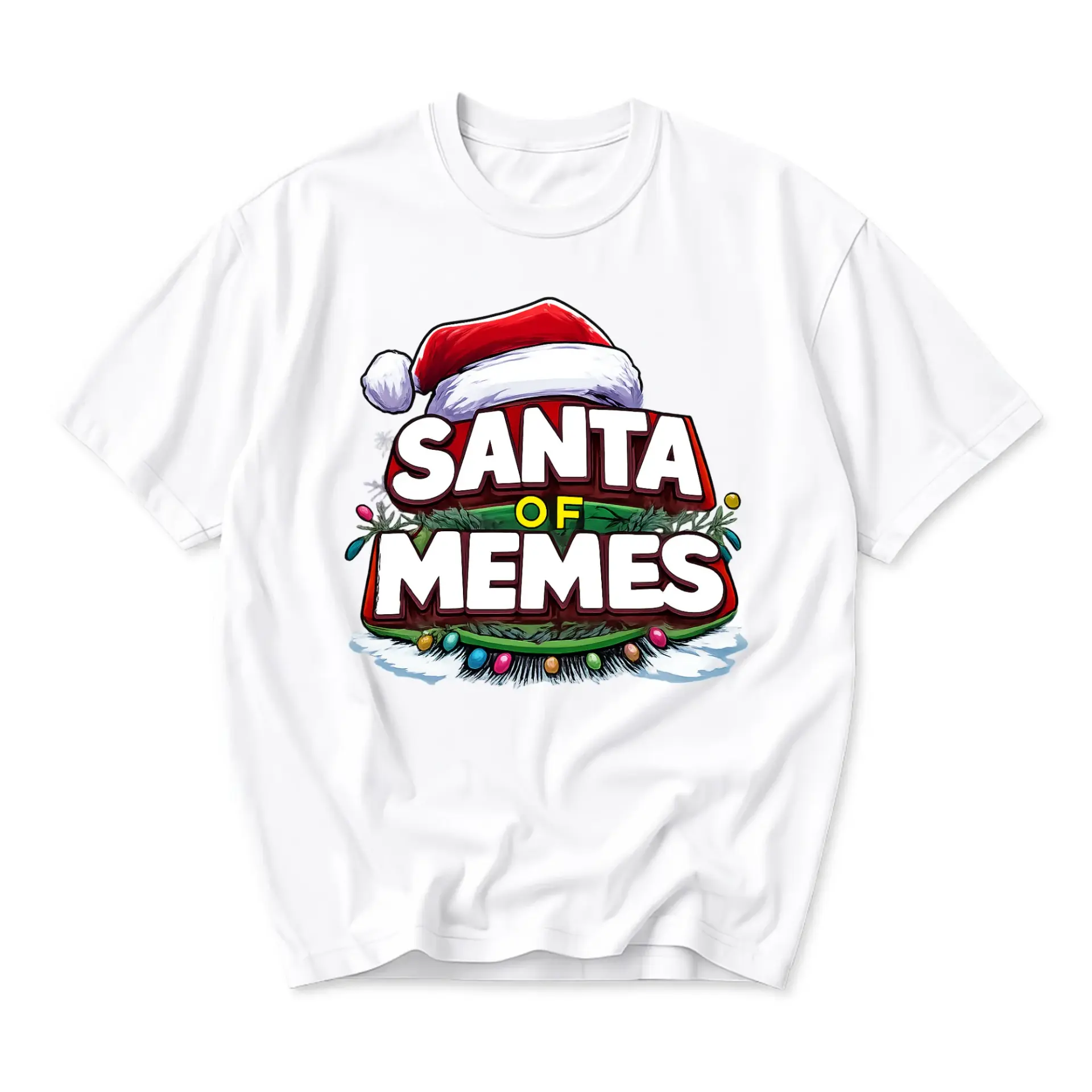 Funny Shirt Santa of Memes Graphic Tee Holiday Humor Unisex Crew Neck Soft Cotton Everyday Casual Wear Short Sleeve