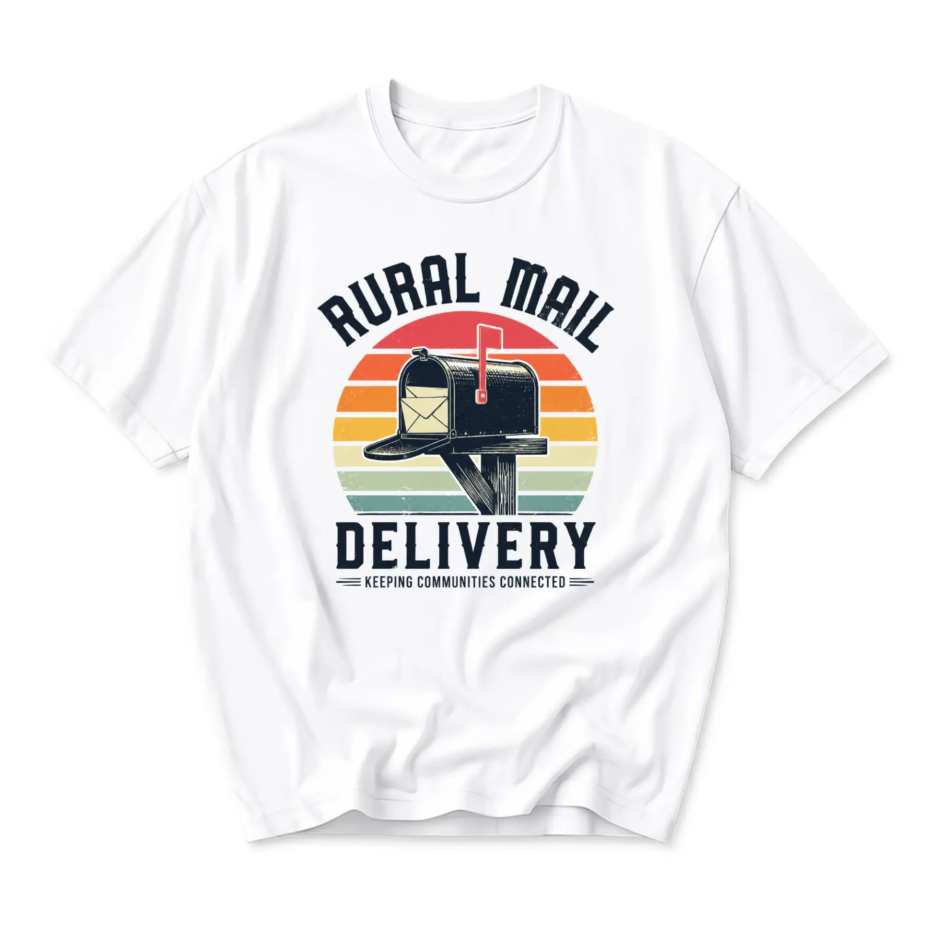 T-shirt Rural Mail Delivery Graphic Tee Vintage Style Artistic Print Comfortable Casual Apparel for Men and Women