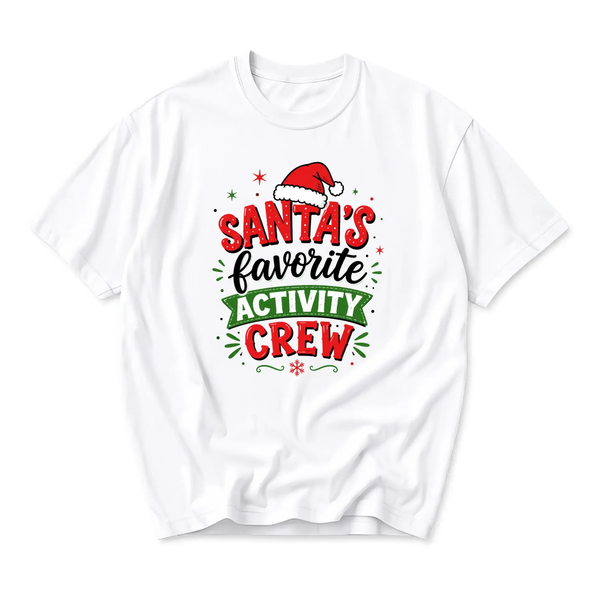 Funny Shirt Santa's Favorite Activity Crew Graphic Tee Unisex Holiday